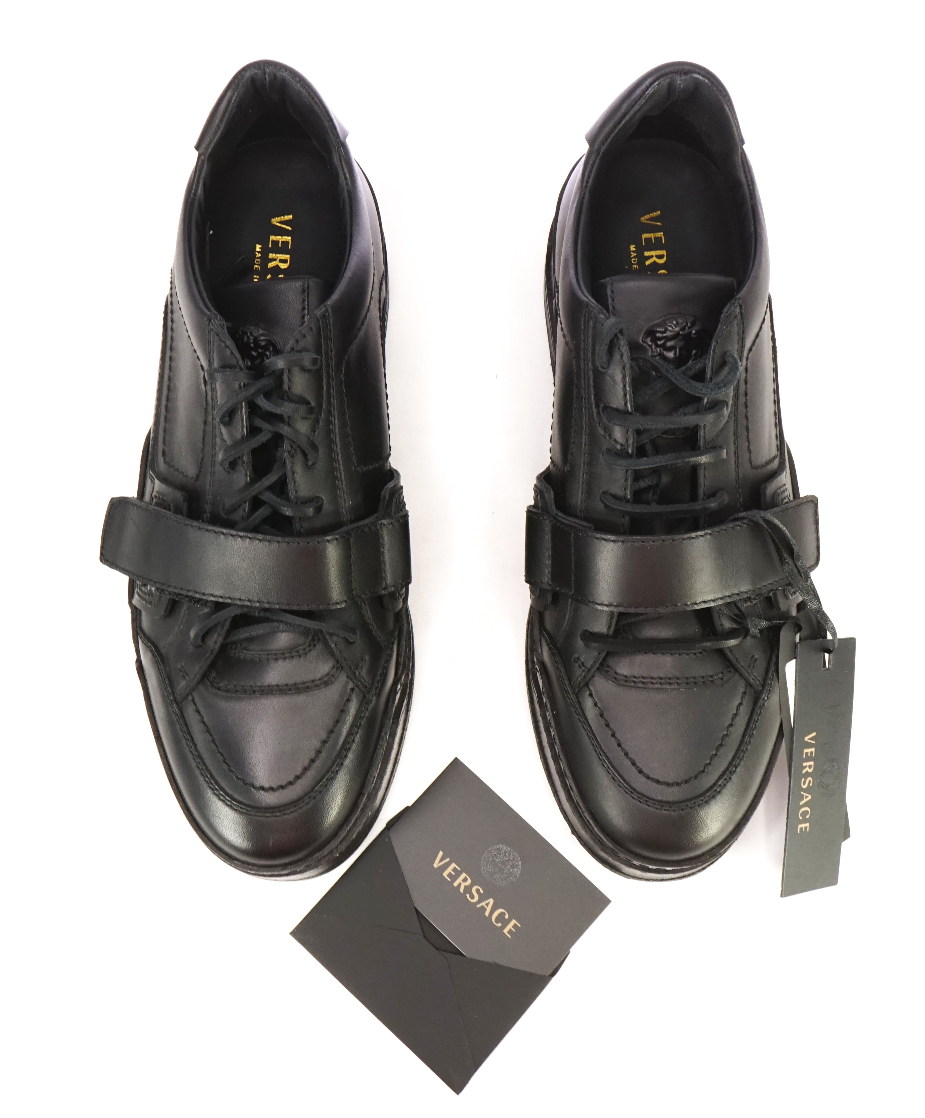 VERSACE COUTURE - Medusa Black on Black Sneaker W Leather Laces - 10US