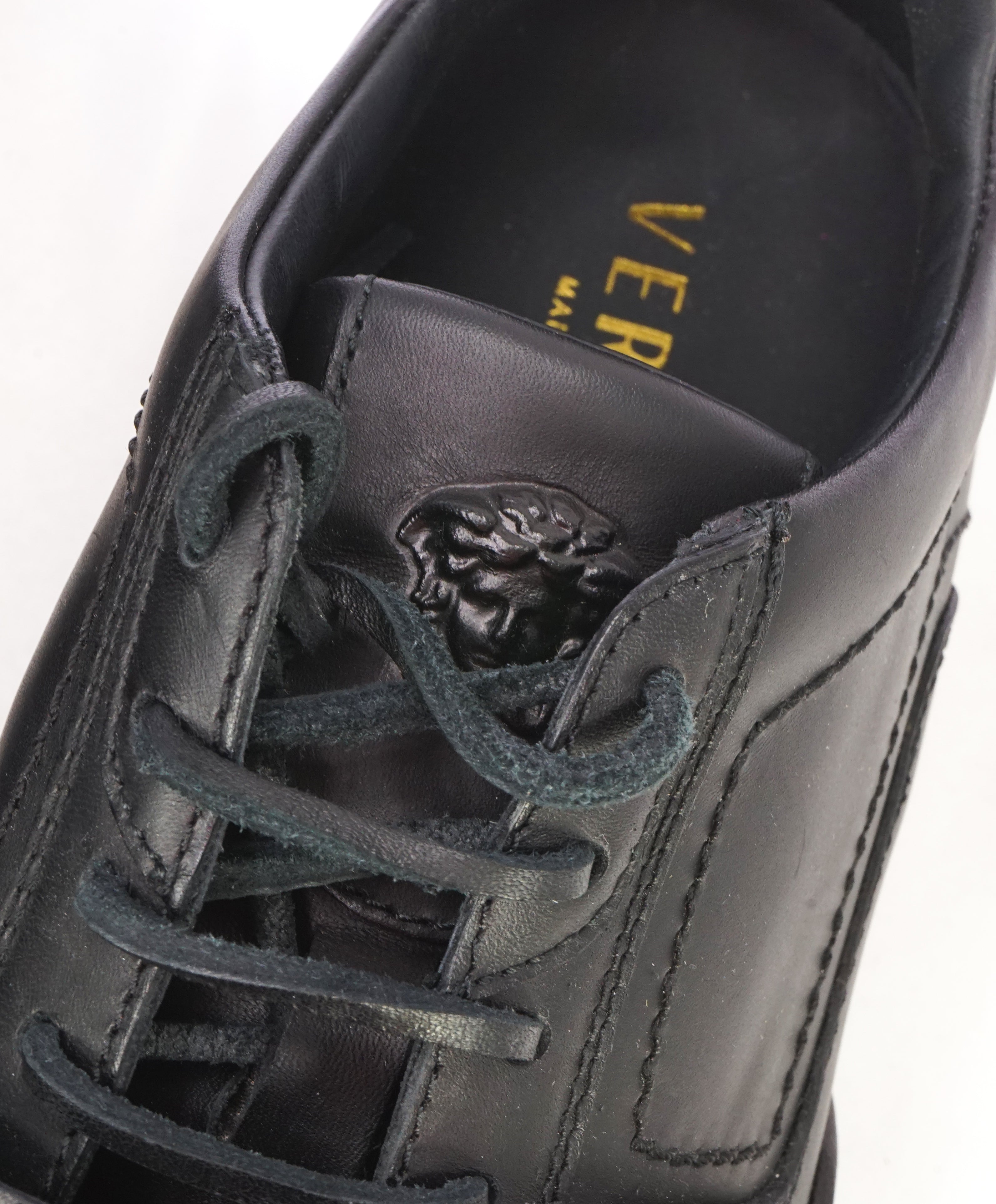 VERSACE COUTURE - Medusa Black on Black Sneaker W Leather Laces - 10US