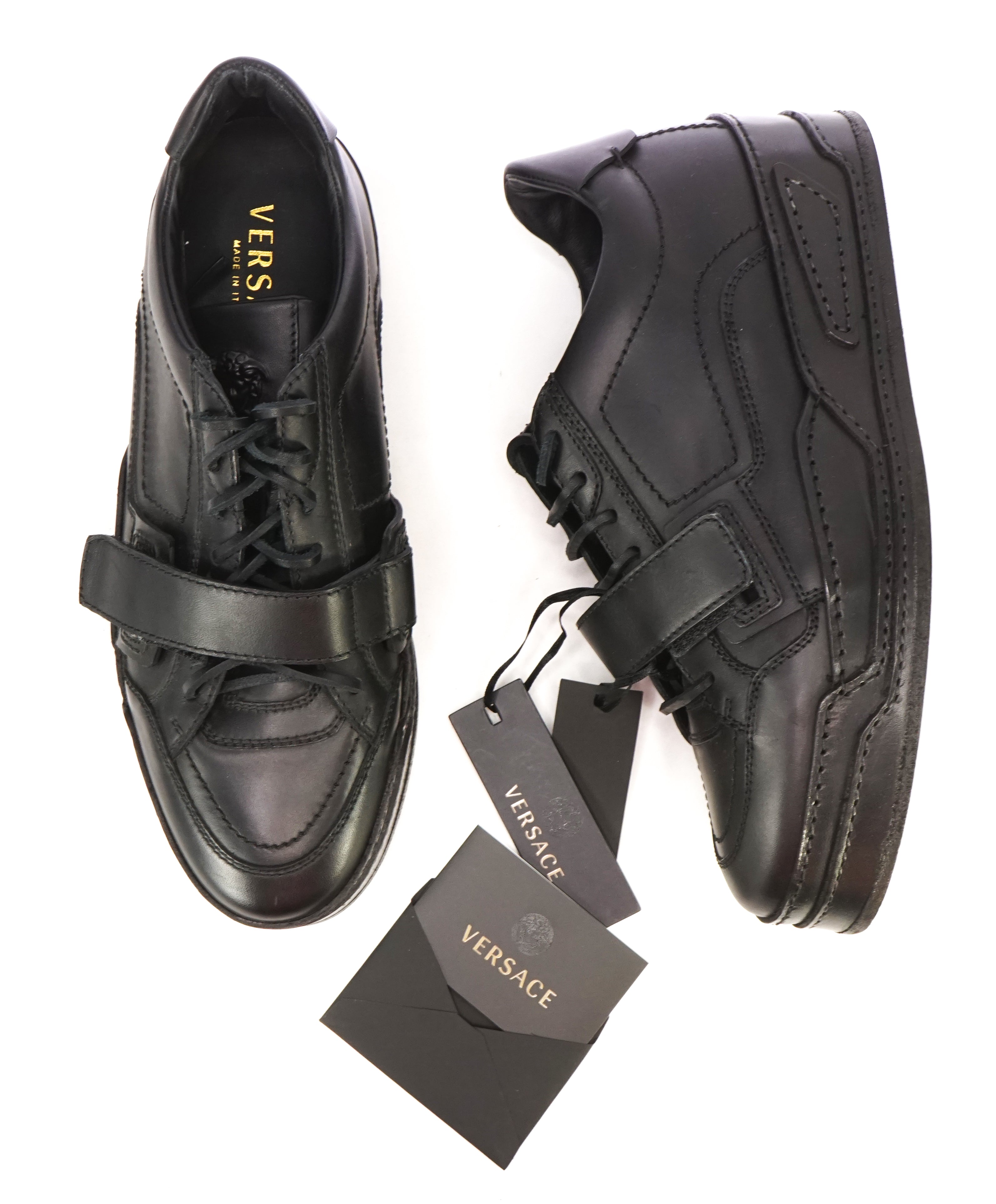 VERSACE COUTURE - Medusa Black on Black Sneaker W Leather Laces - 10US