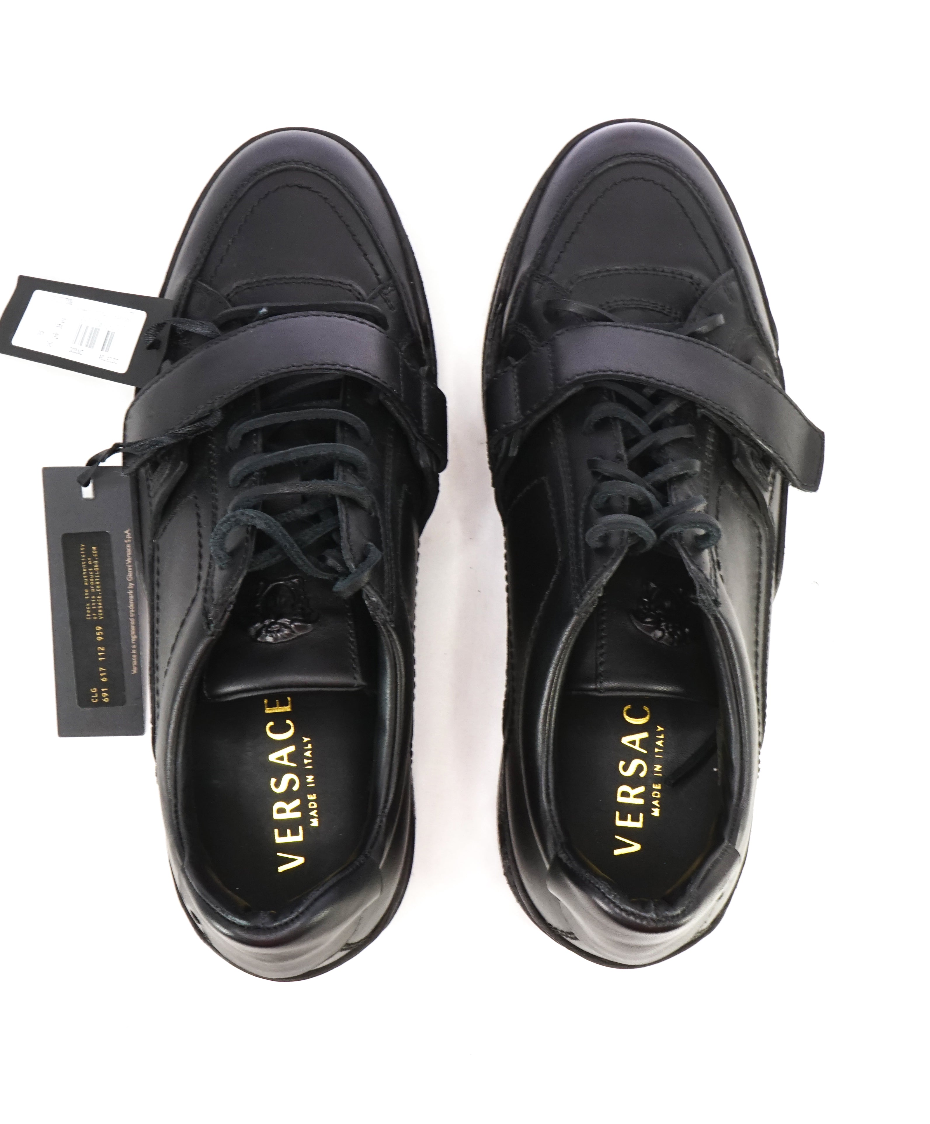 VERSACE COUTURE - Medusa Black on Black Sneaker W Leather Laces - 10US