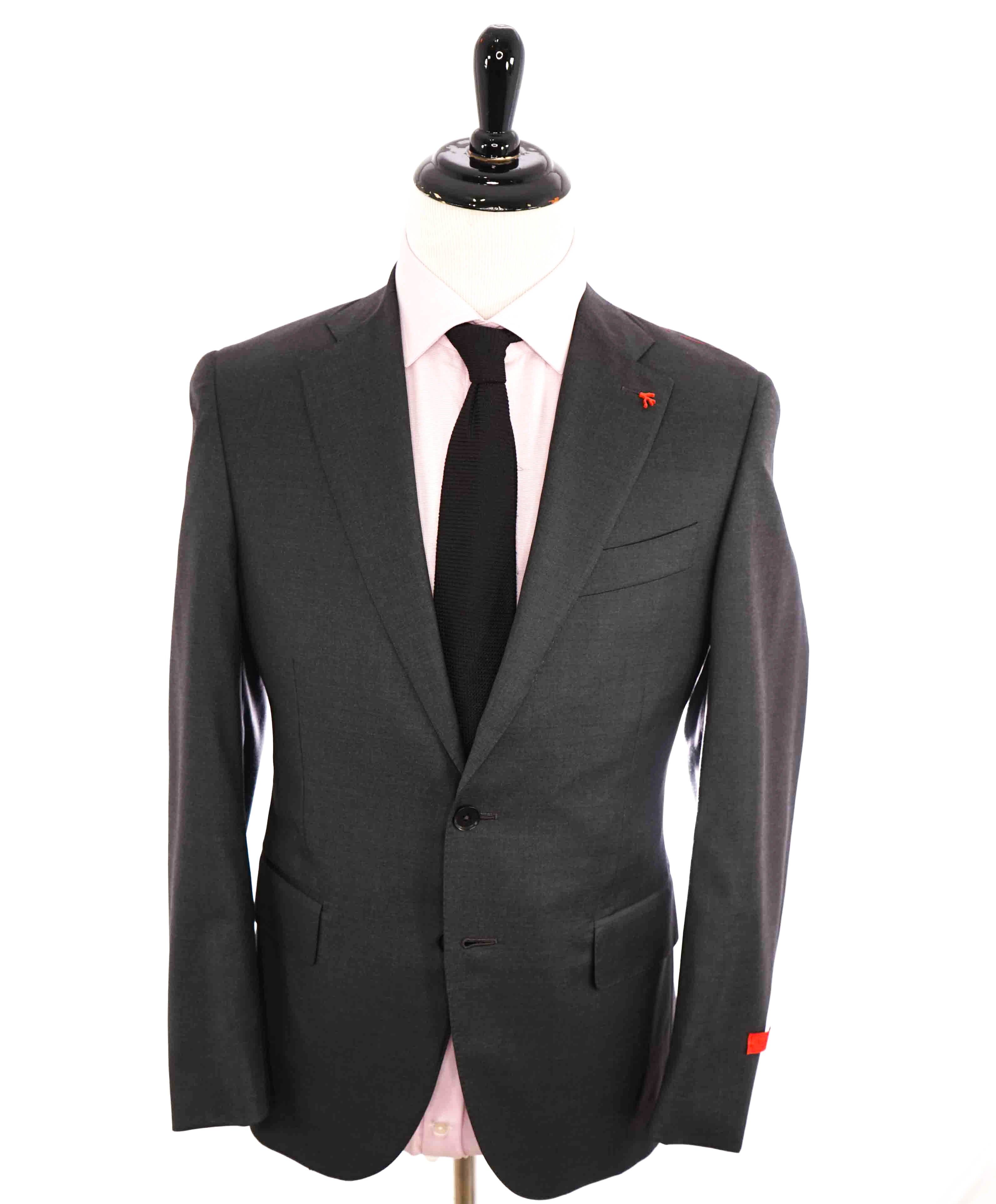 $3,750 ISAIA - Gray "AQUASPIDER" *CLOSET STAPLE* Coral Pin Suit - 46R