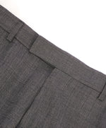 Z ZEGNA - Gray Textured Pindot "Slim" Flat Front Dress Pants - 38W