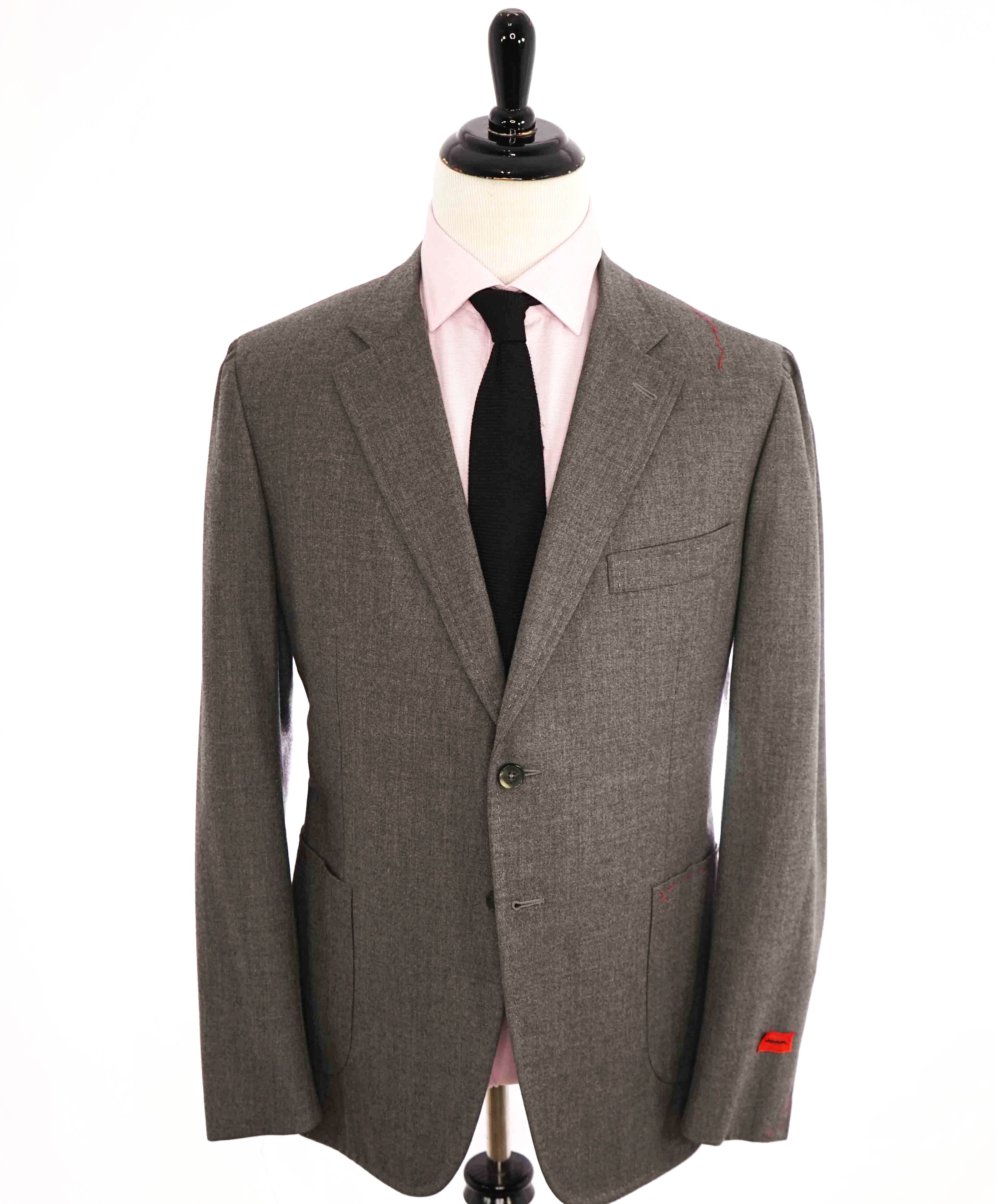 $2,995 ISAIA - "BASE CORTINA" 120's Winter 3Ply Patch Pocket Gray Blazer - 48R