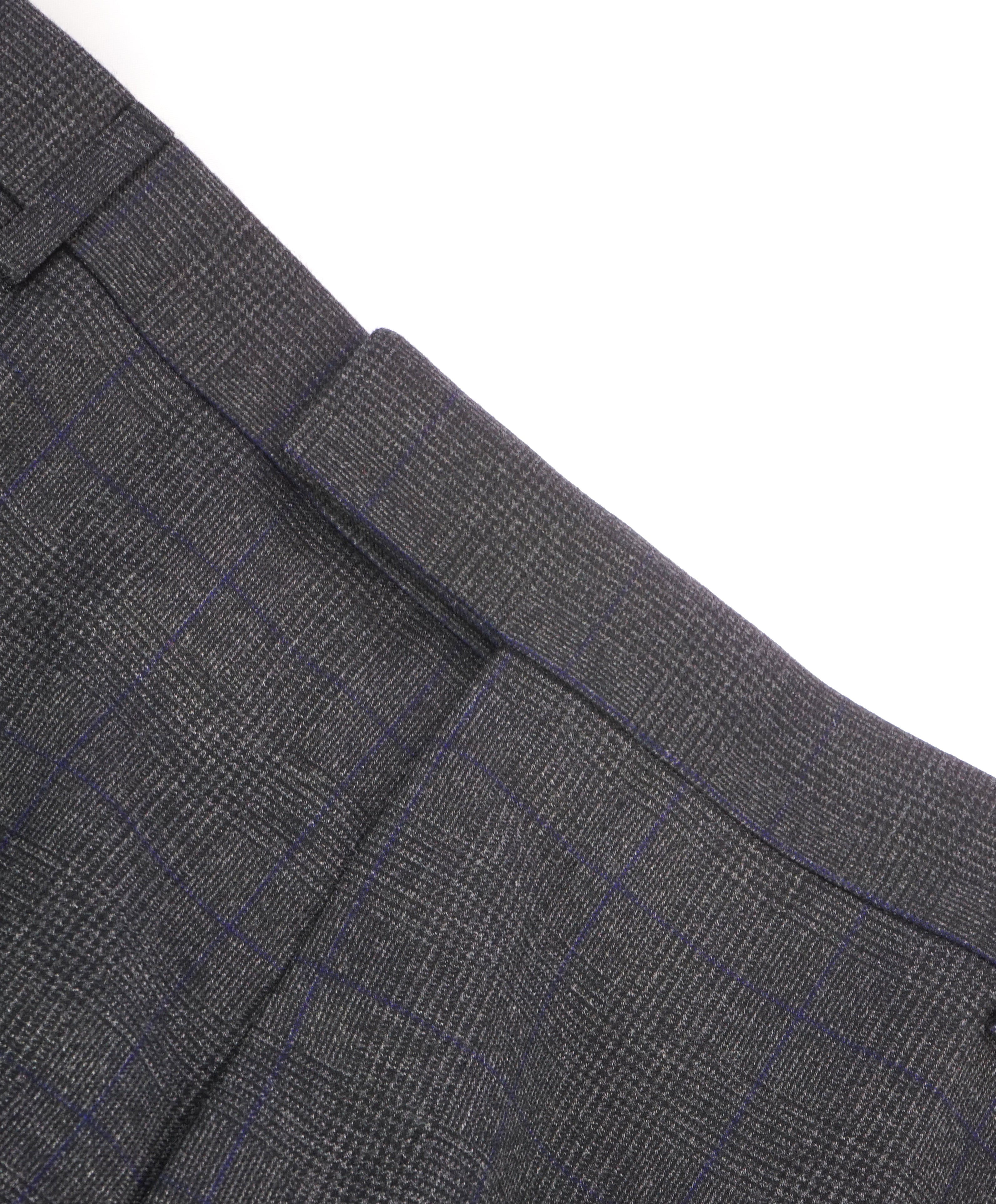 Z ZEGNA - Blue & Gray Prince of Wales Check Flannel Flat Front Dress Pants - 33W