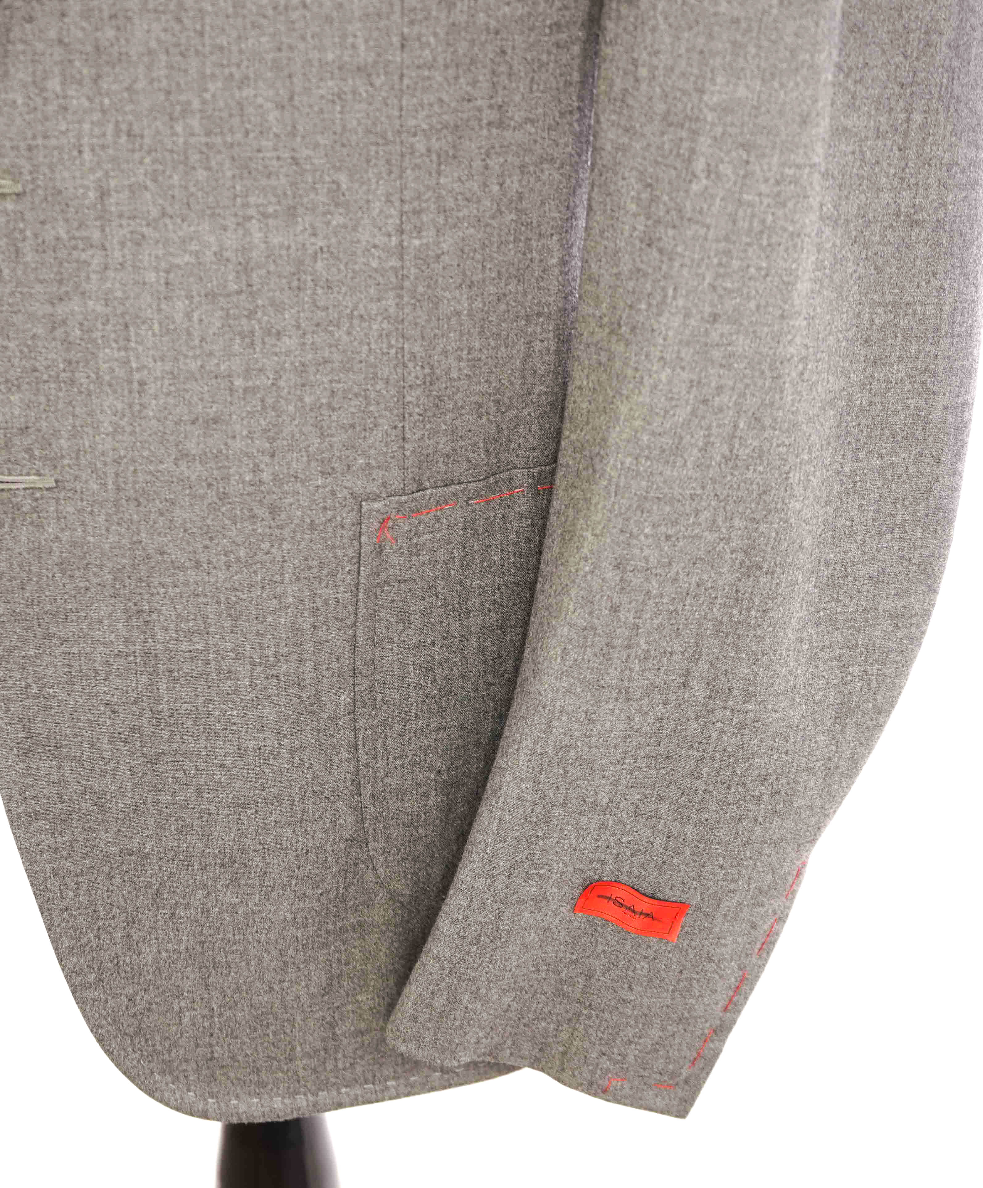 $2,995 ISAIA - "BASE CORTINA" 120's Winter 3Ply Patch Pocket Gray Blazer - 48R