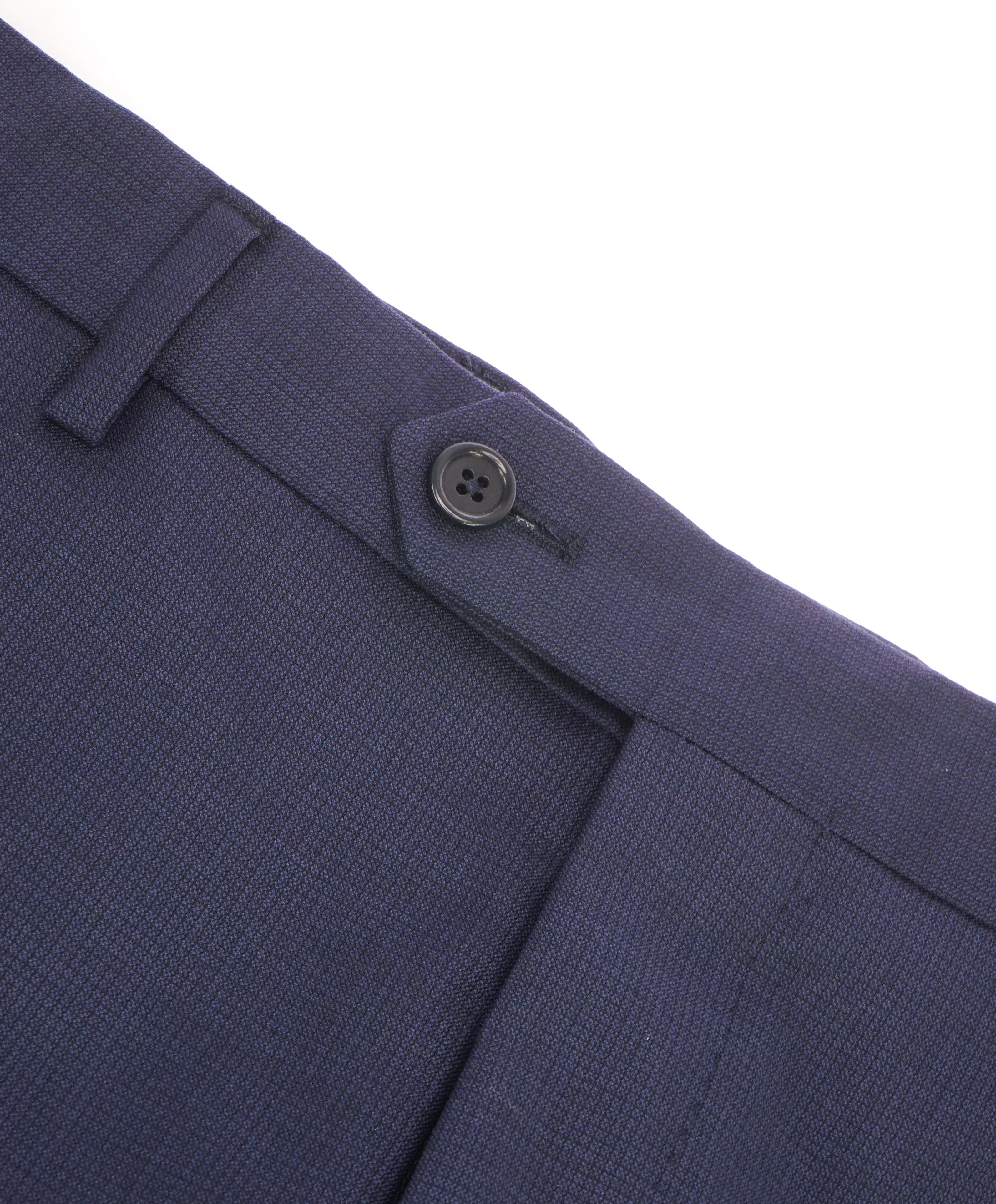 SAKS FIFTH AVE - Blue Wool MADE IN ITALY Check Flat Front Dress Pants -  34W