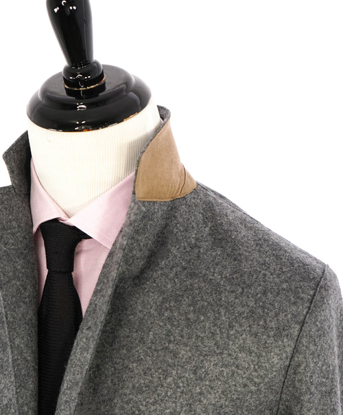 ELEVENTY - Wool & Suede Gray Flannel Unstructured Soft Jacket - 46 (56EU)