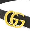 GUCCI - Leather Belt With Double Gold G Distressed Buckle - 32W (80CM)