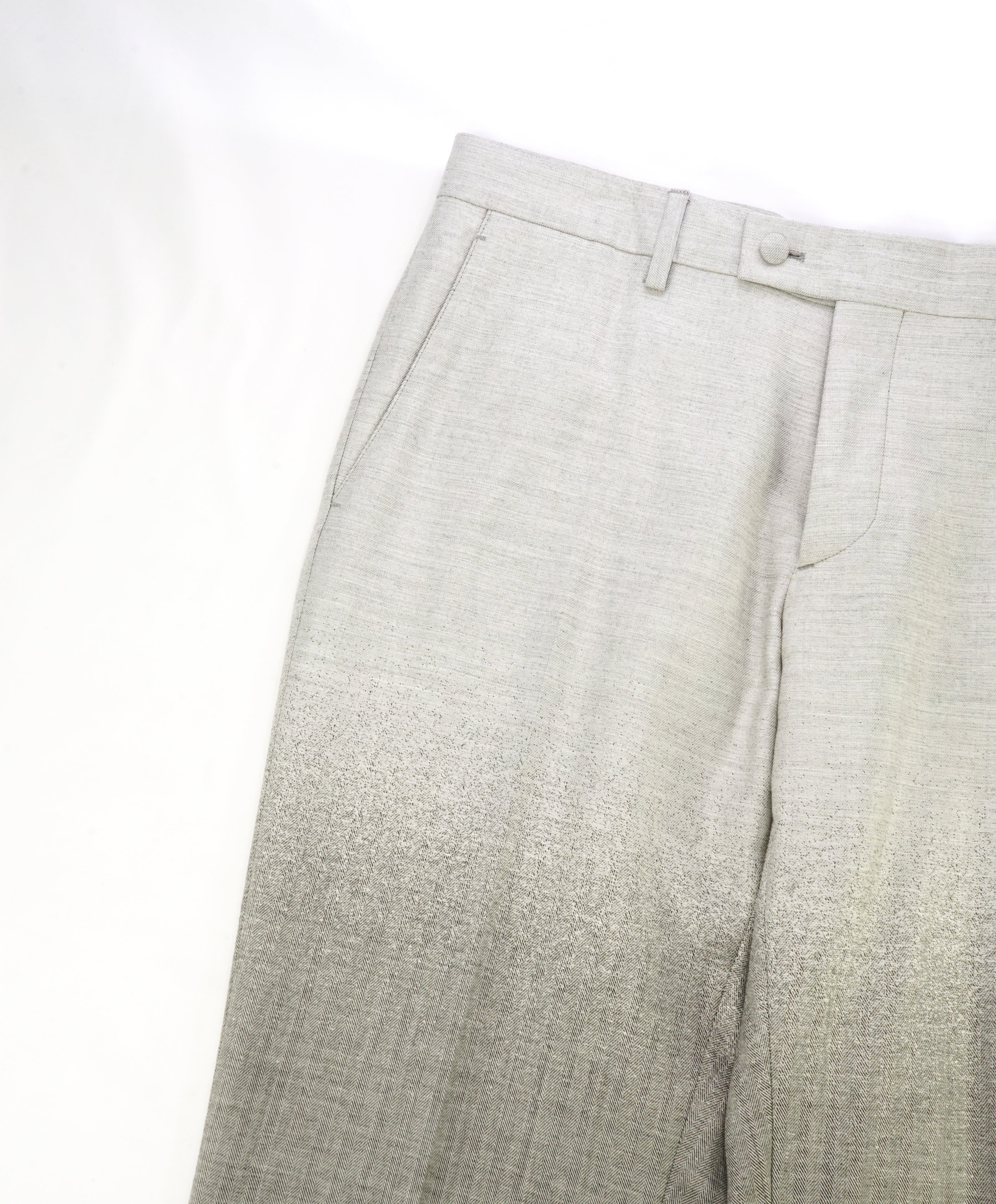 JOHN VARVATOS - "Main Line" Gradient Gray & Herringbone Dress Pants - 32W