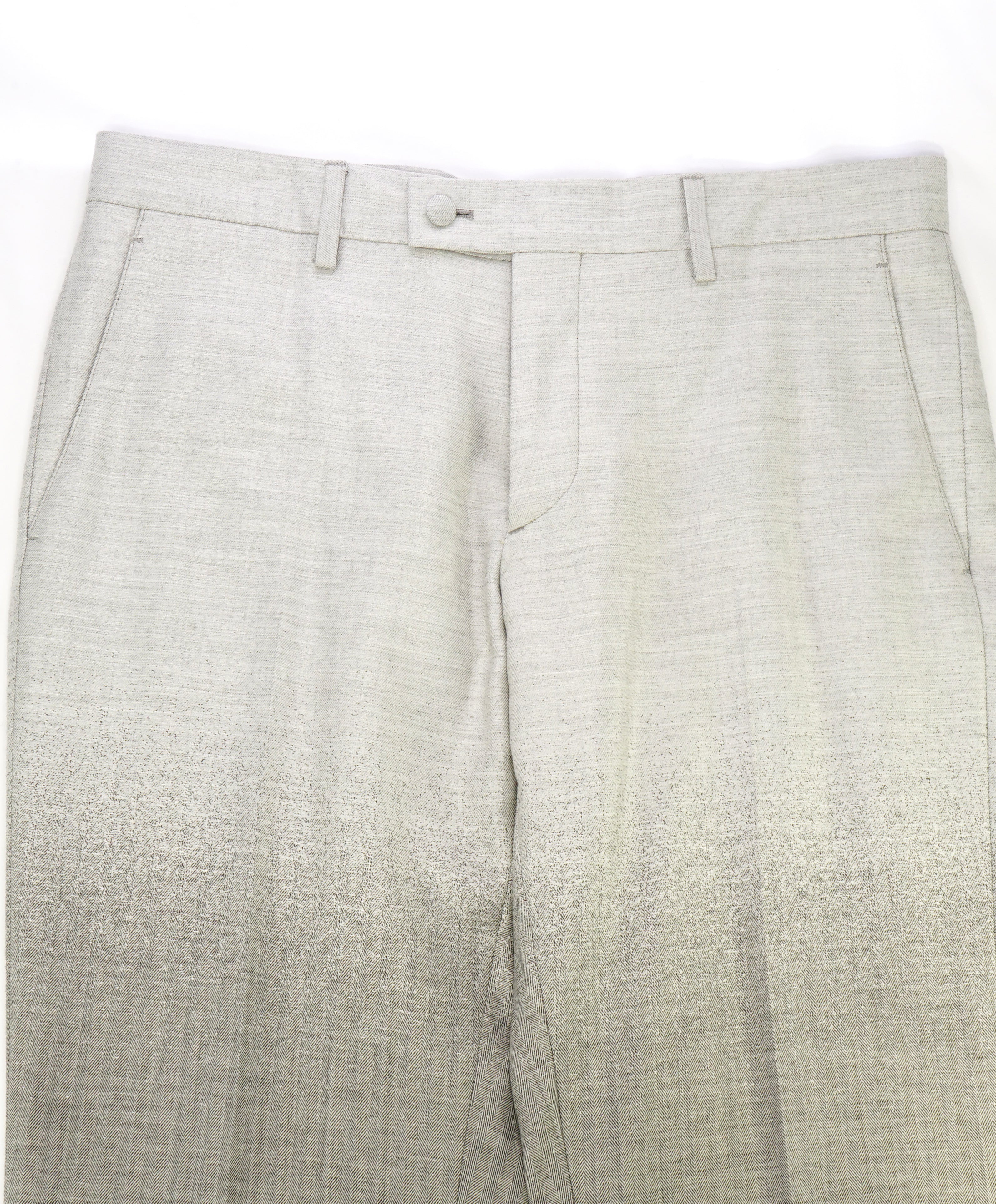 JOHN VARVATOS - "Main Line" Gradient Gray & Herringbone Dress Pants - 32W