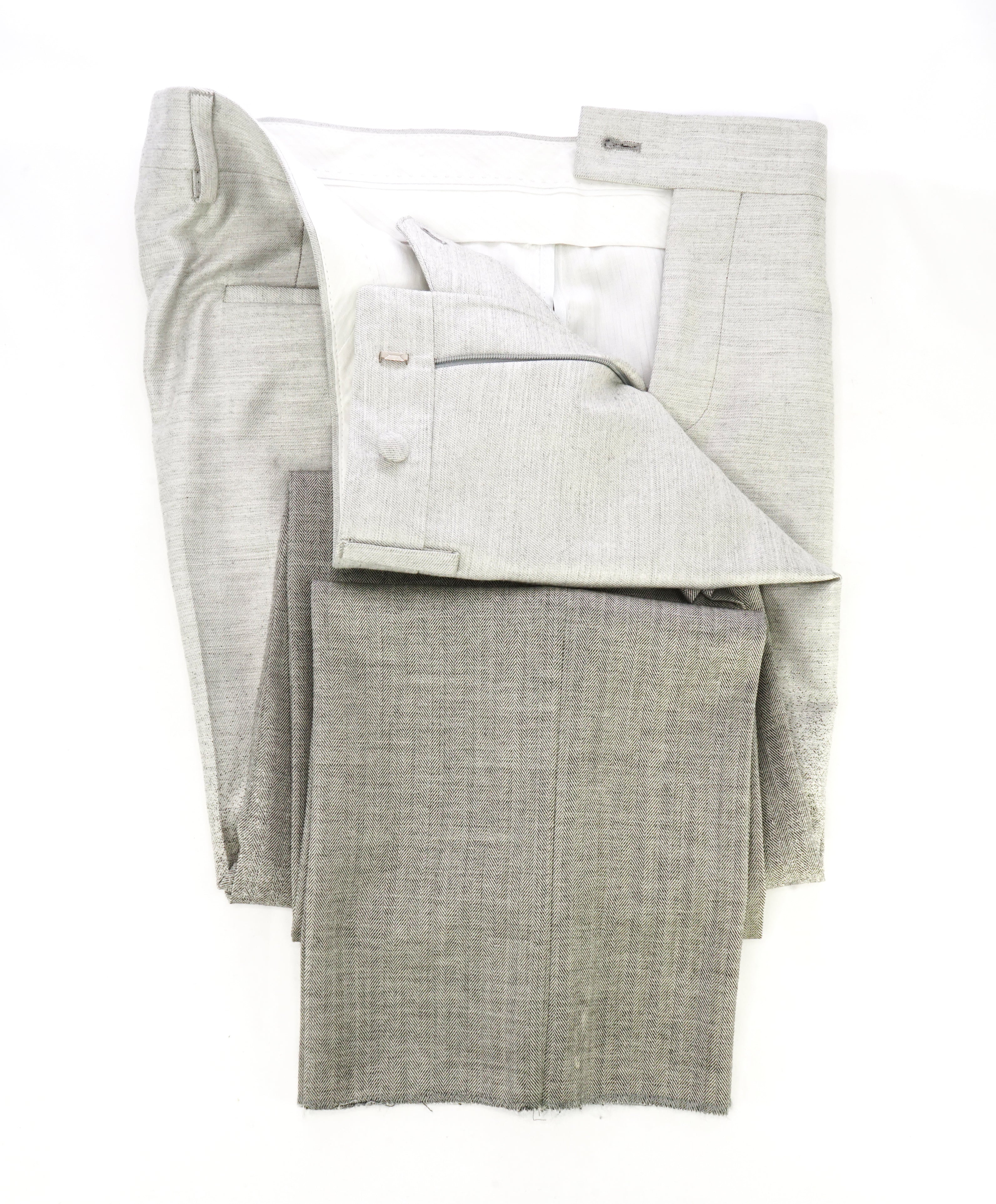 JOHN VARVATOS - "Main Line" Gradient Gray & Herringbone Dress Pants - 32W