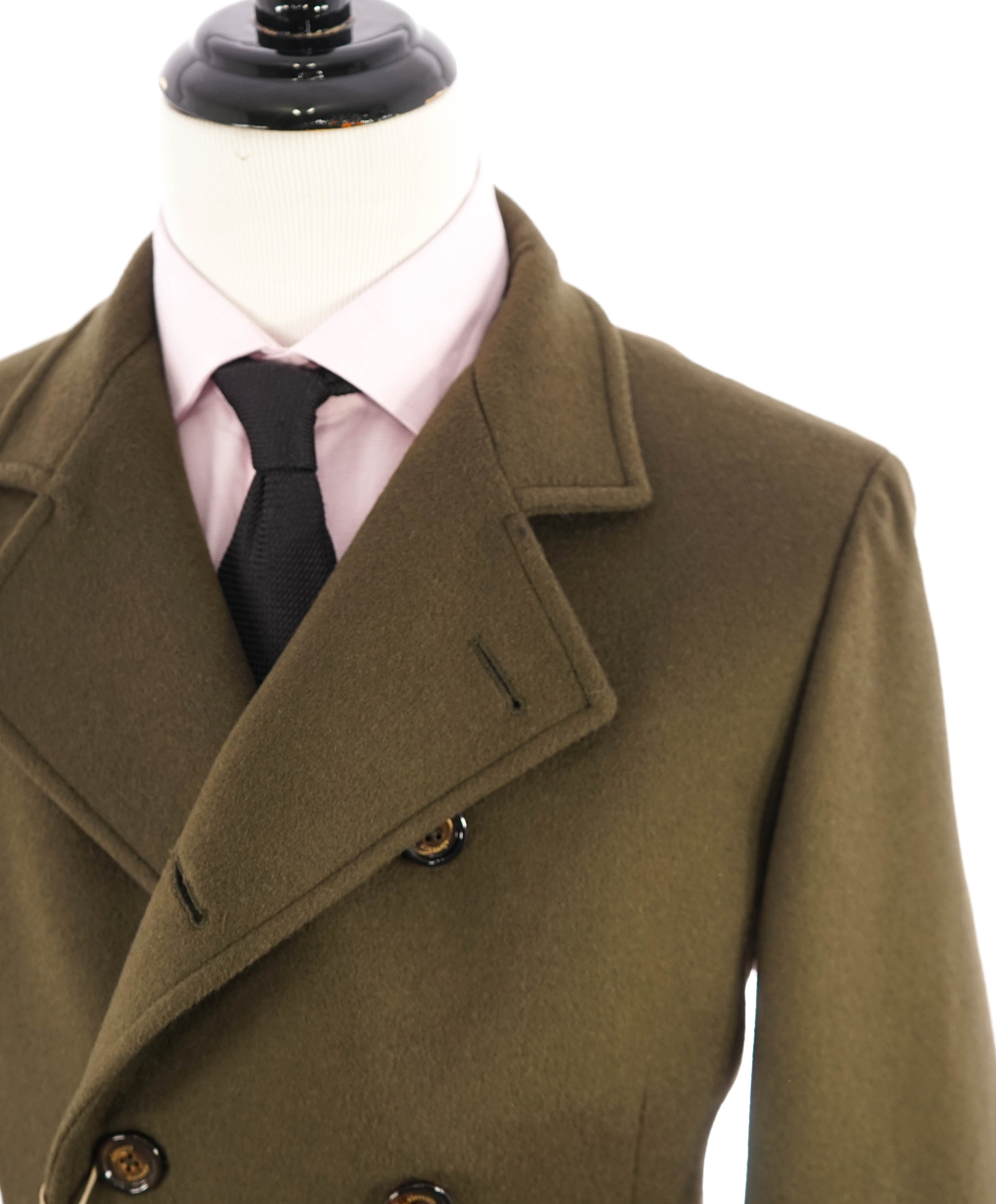 ELEVENTY - Green Double-Breasted Military Style Wool Over Coat - 40 (50 EU)