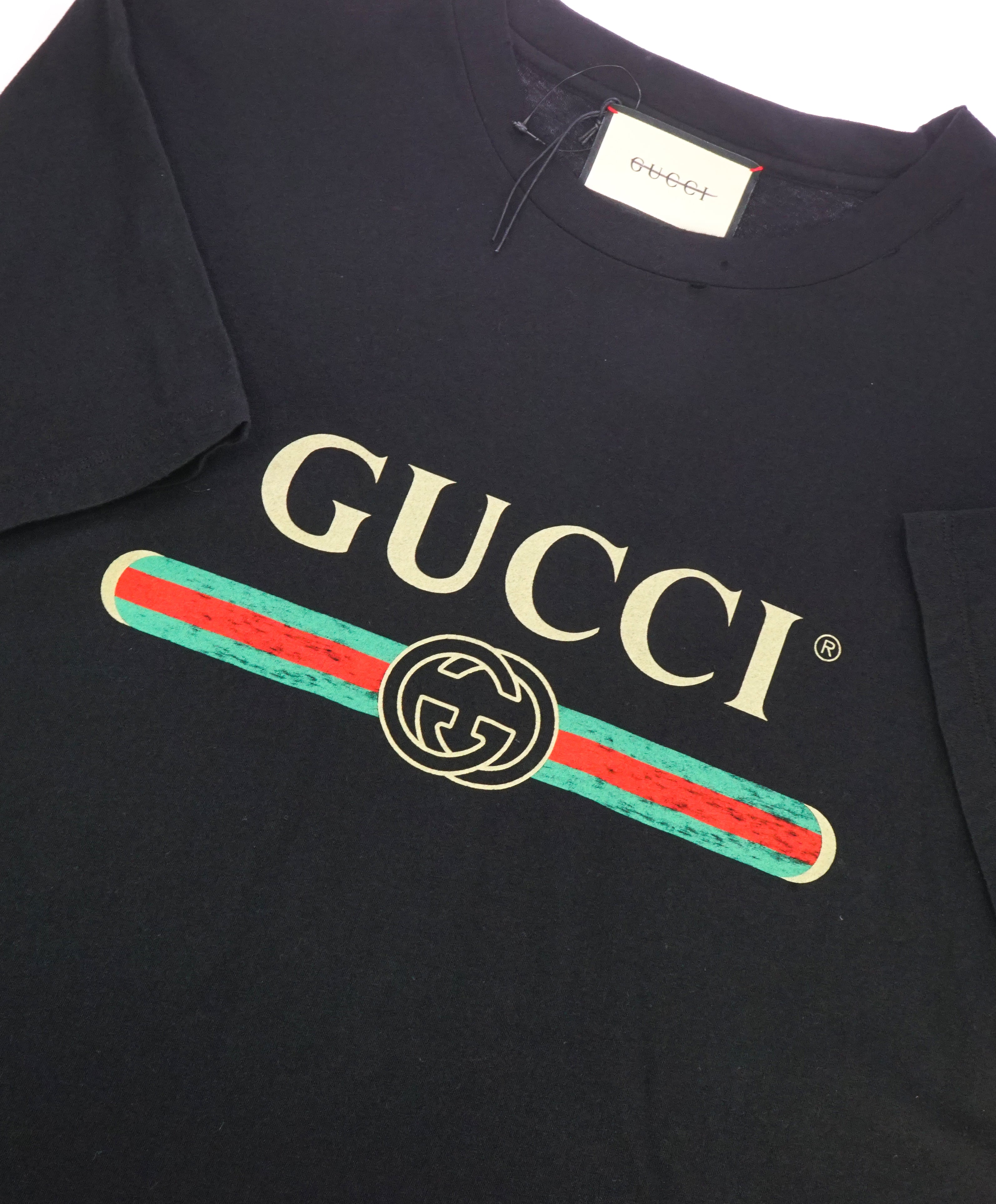 GUCCI - 1980 Vintage Style Oversize T-shirt with Gucci logo - L (Oversized)