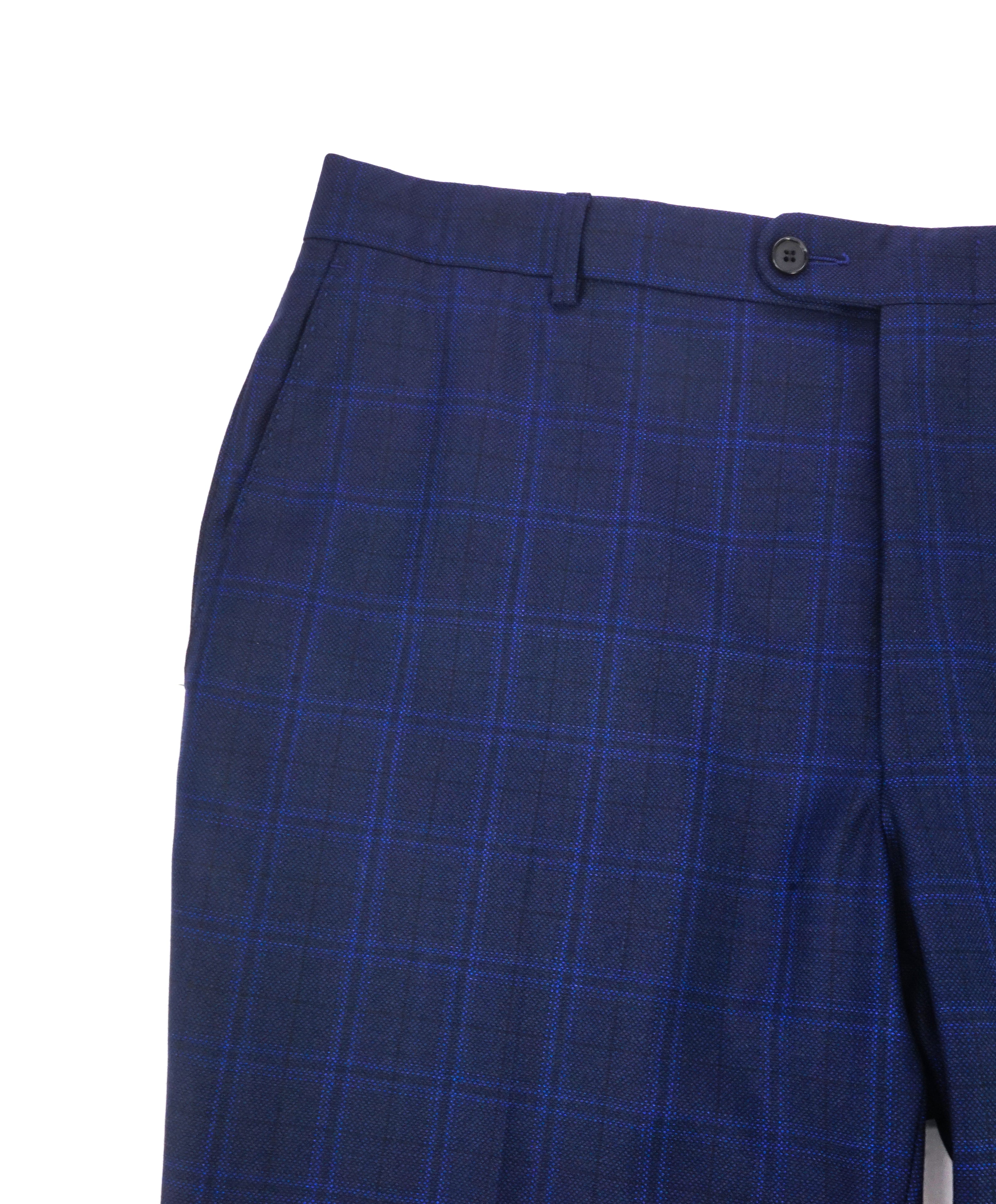 HICKEY FREEMAN - "ERMENEGILDO ZEGNA SILK Blend" Blue Plaid Check Pants - 36W