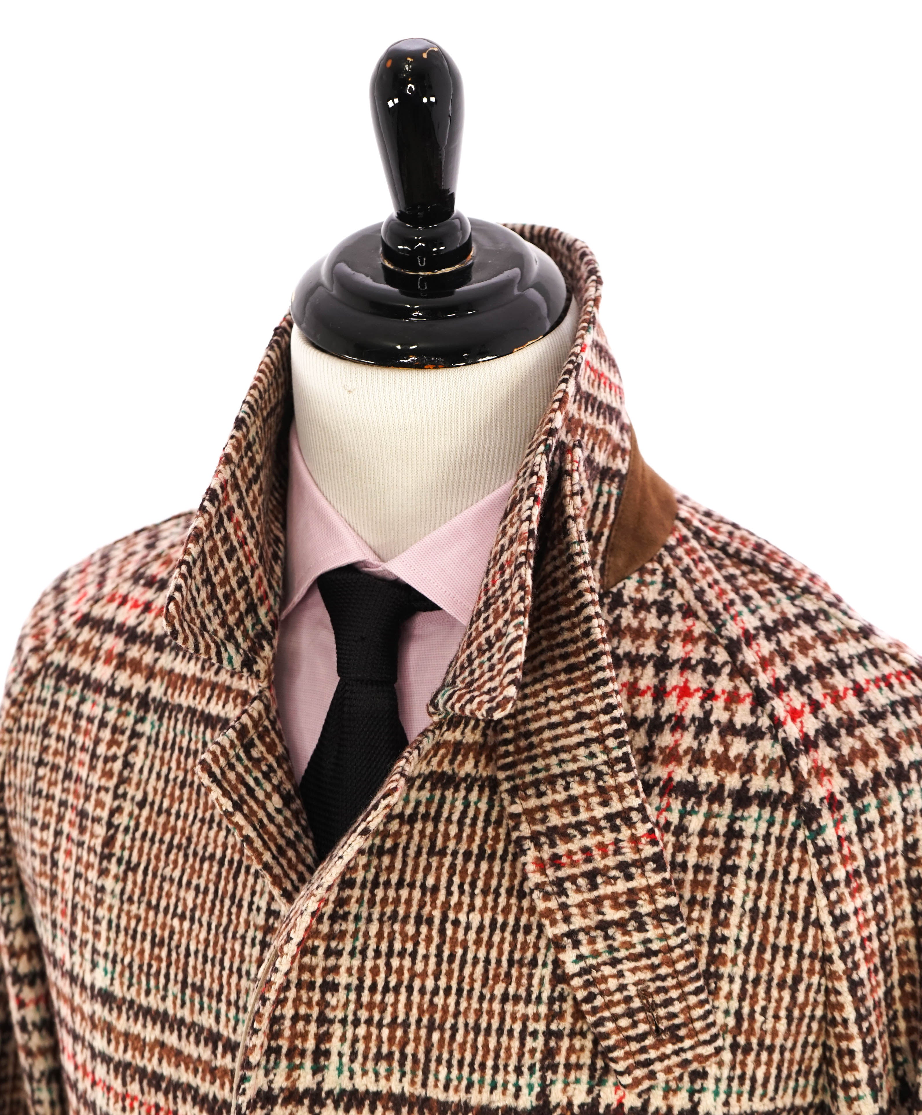 ELEVENTY - Camel Plaid Check Cashmere/Wool/Suede Long Over Coat - 40 (50 EU)