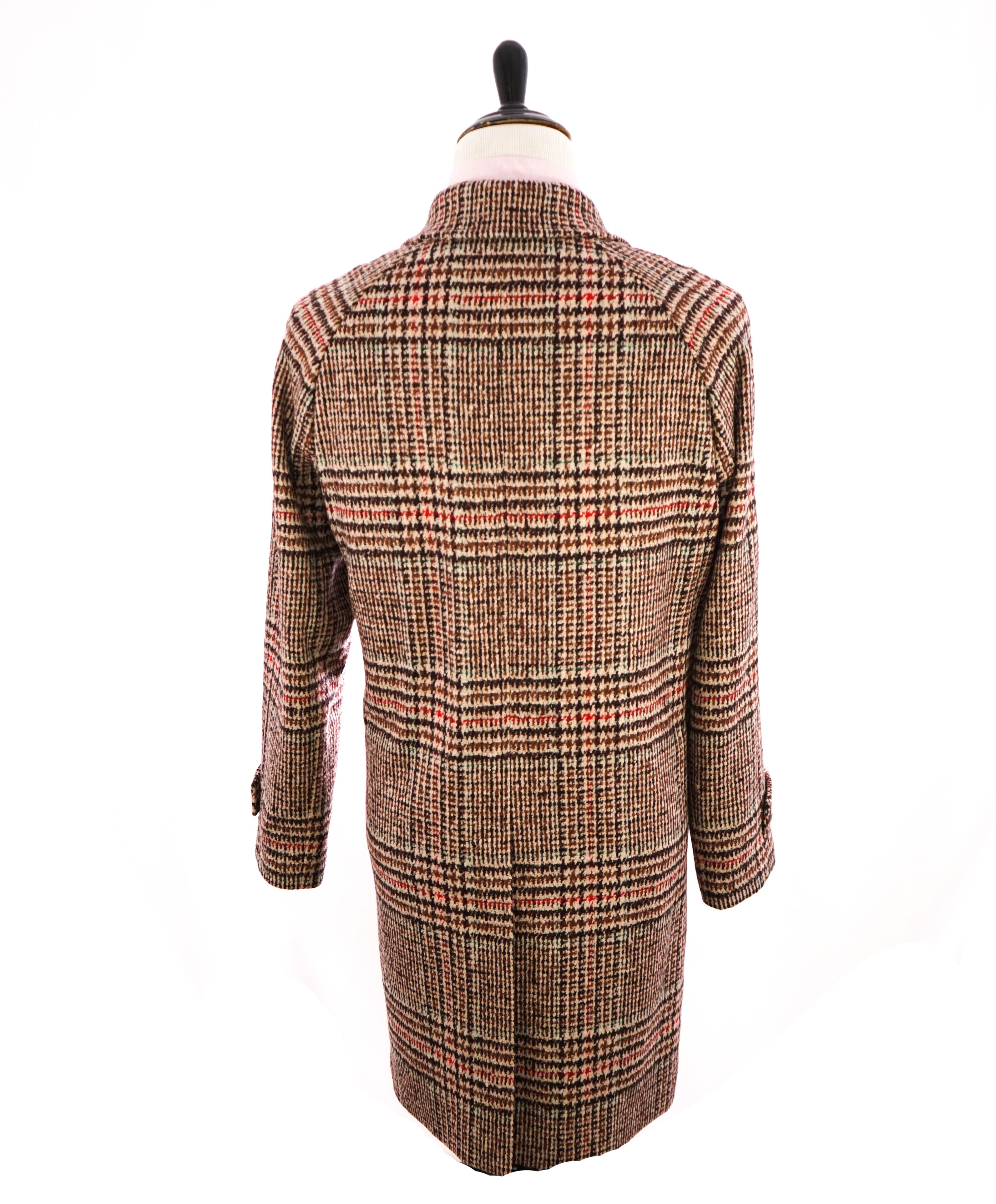 ELEVENTY - Camel Plaid Check Cashmere/Wool/Suede Long Over Coat - 40 (50 EU)