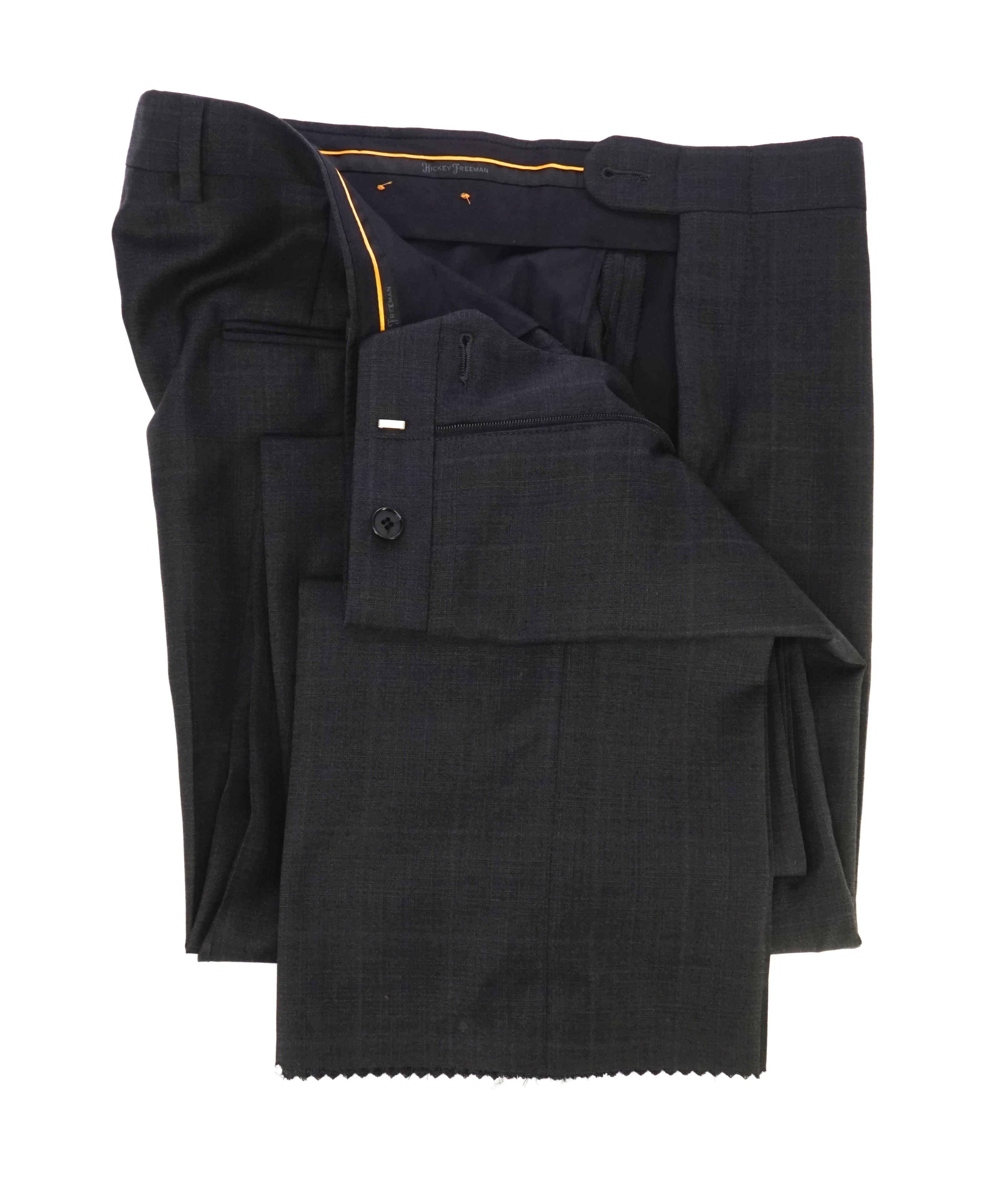 HICKEY FREEMAN - "ERMENEGILDO ZEGNA SILK Blend" Gray Plaid Check Pants - 34W