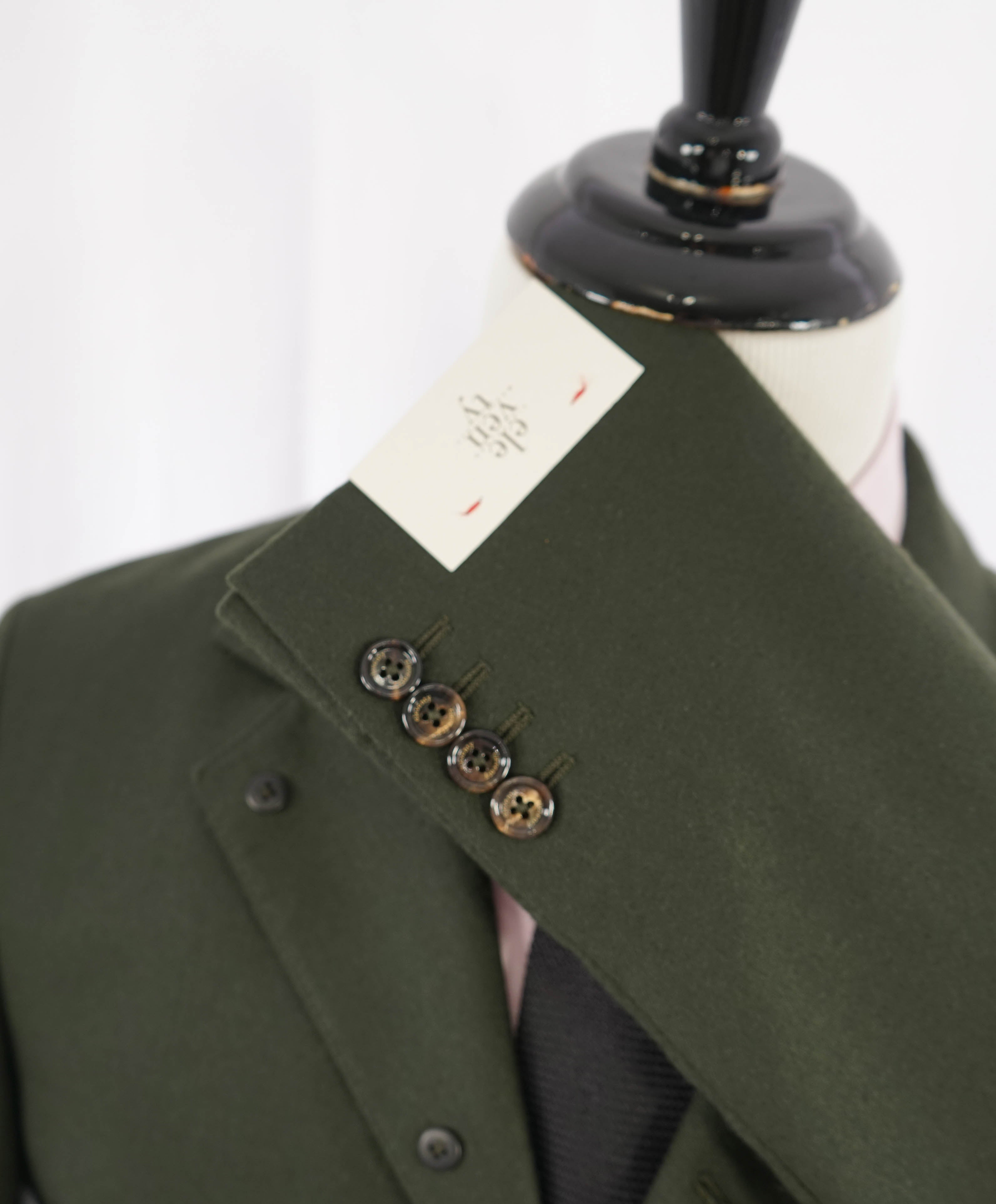 ELEVENTY - Flannel Green Coat / Suit Military Jacket Wool Suit - 40 US (50EU)