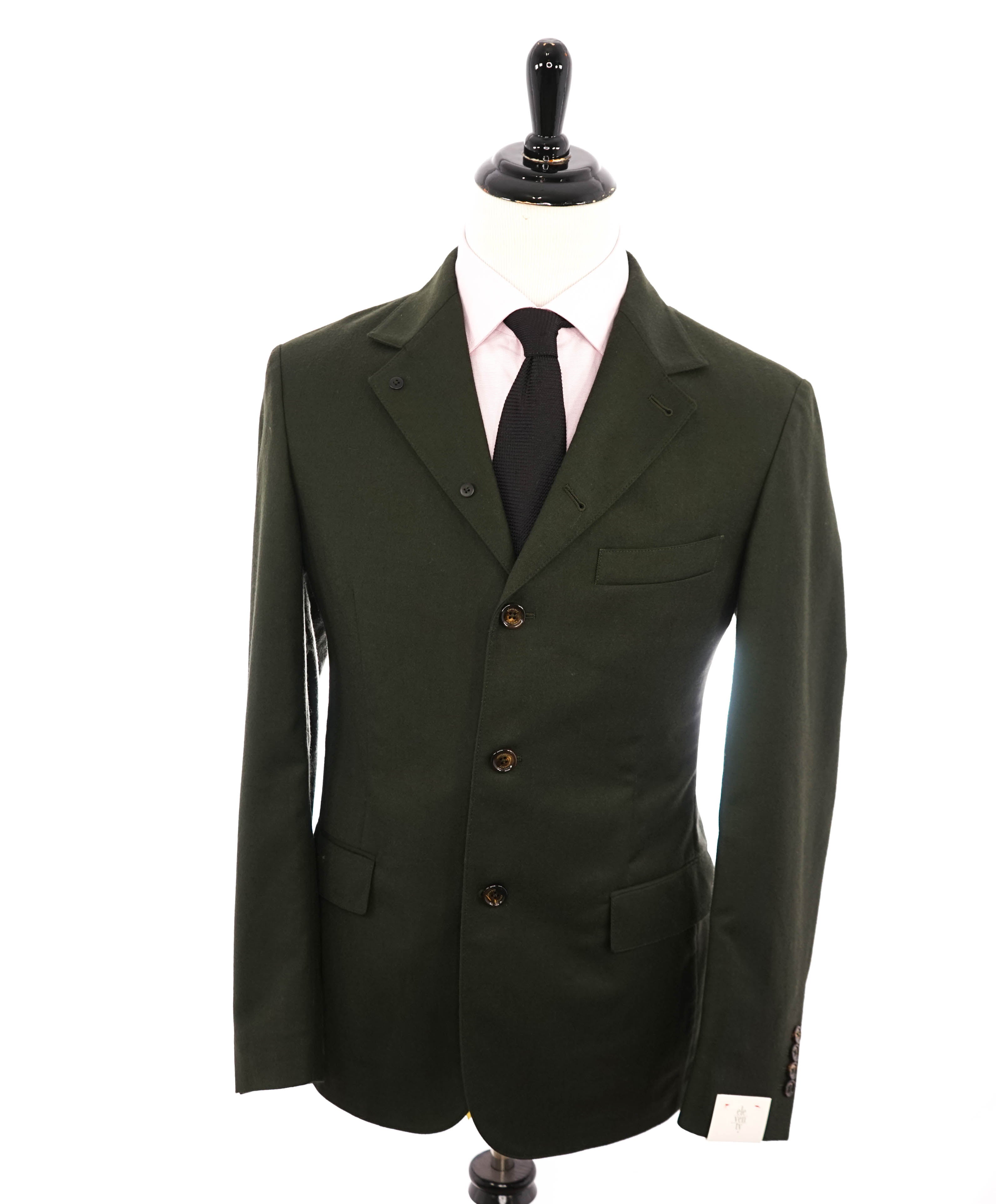 ELEVENTY - Flannel Green Coat / Suit Military Jacket Wool Suit - 40 US (50EU)