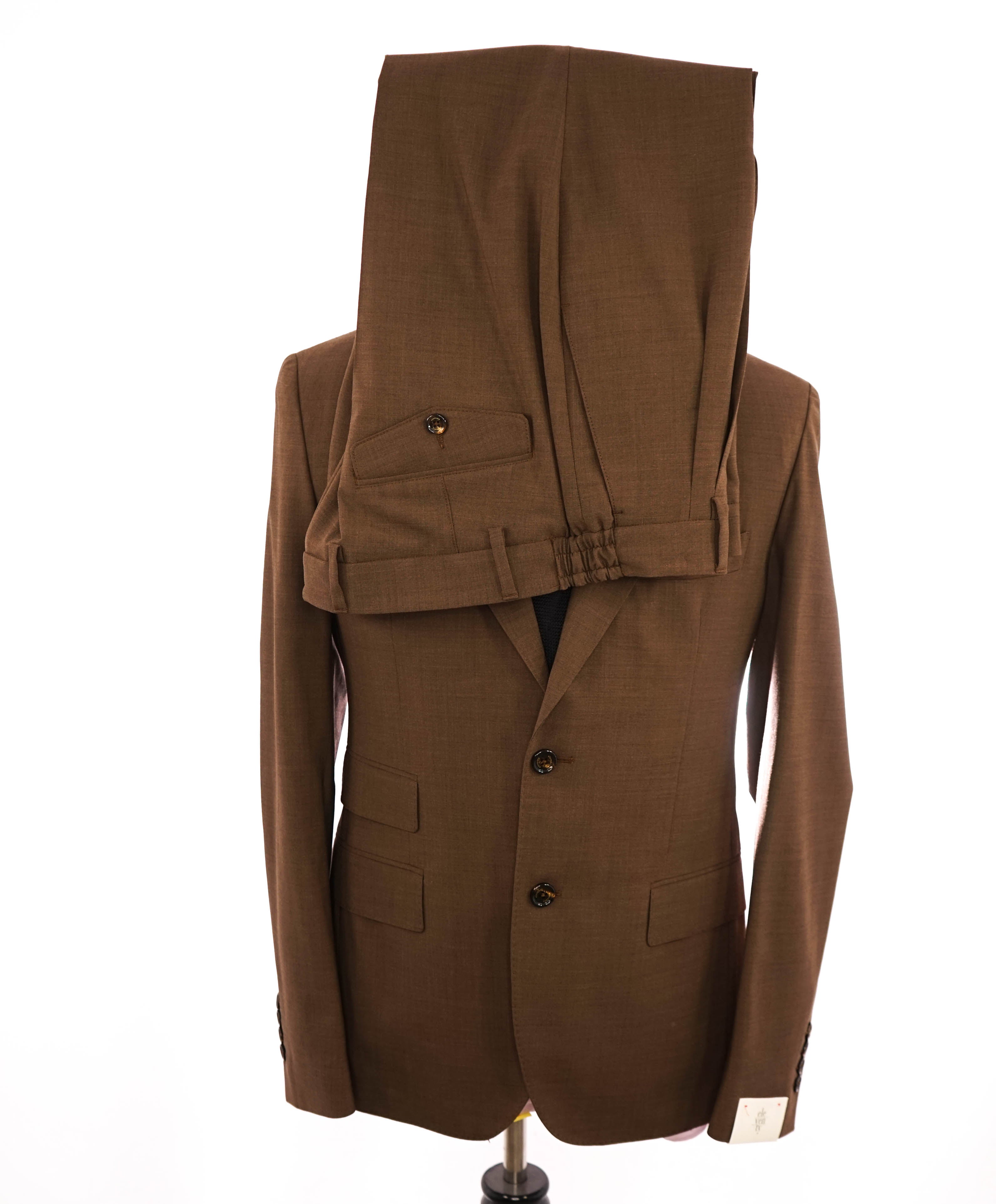 ELEVENTY - Peak Lapel Brown Semi-Lined Performance Wool Suit - 40 US (50EU)