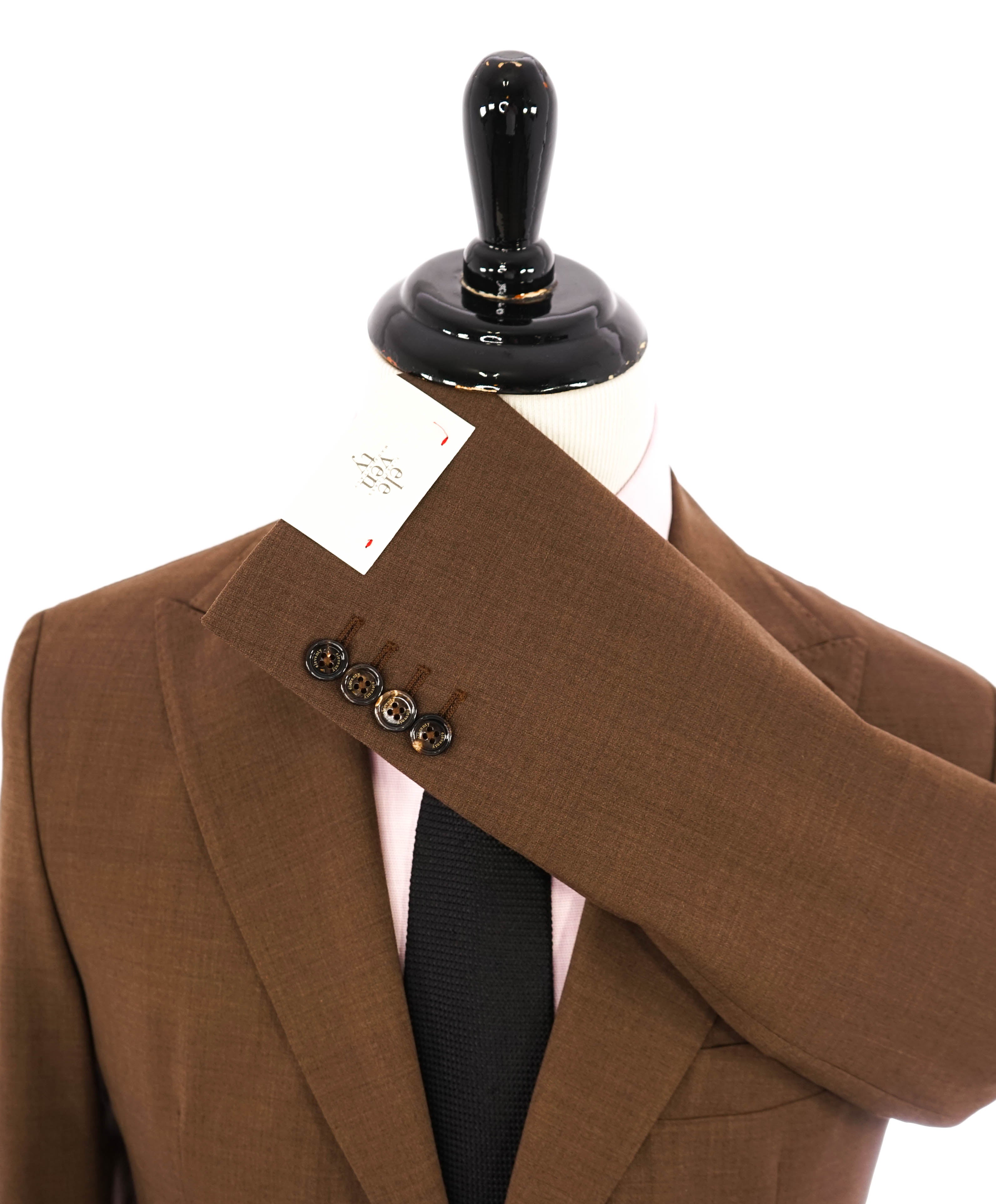 ELEVENTY - Peak Lapel Brown Semi-Lined Performance Wool Suit - 40 US (50EU)