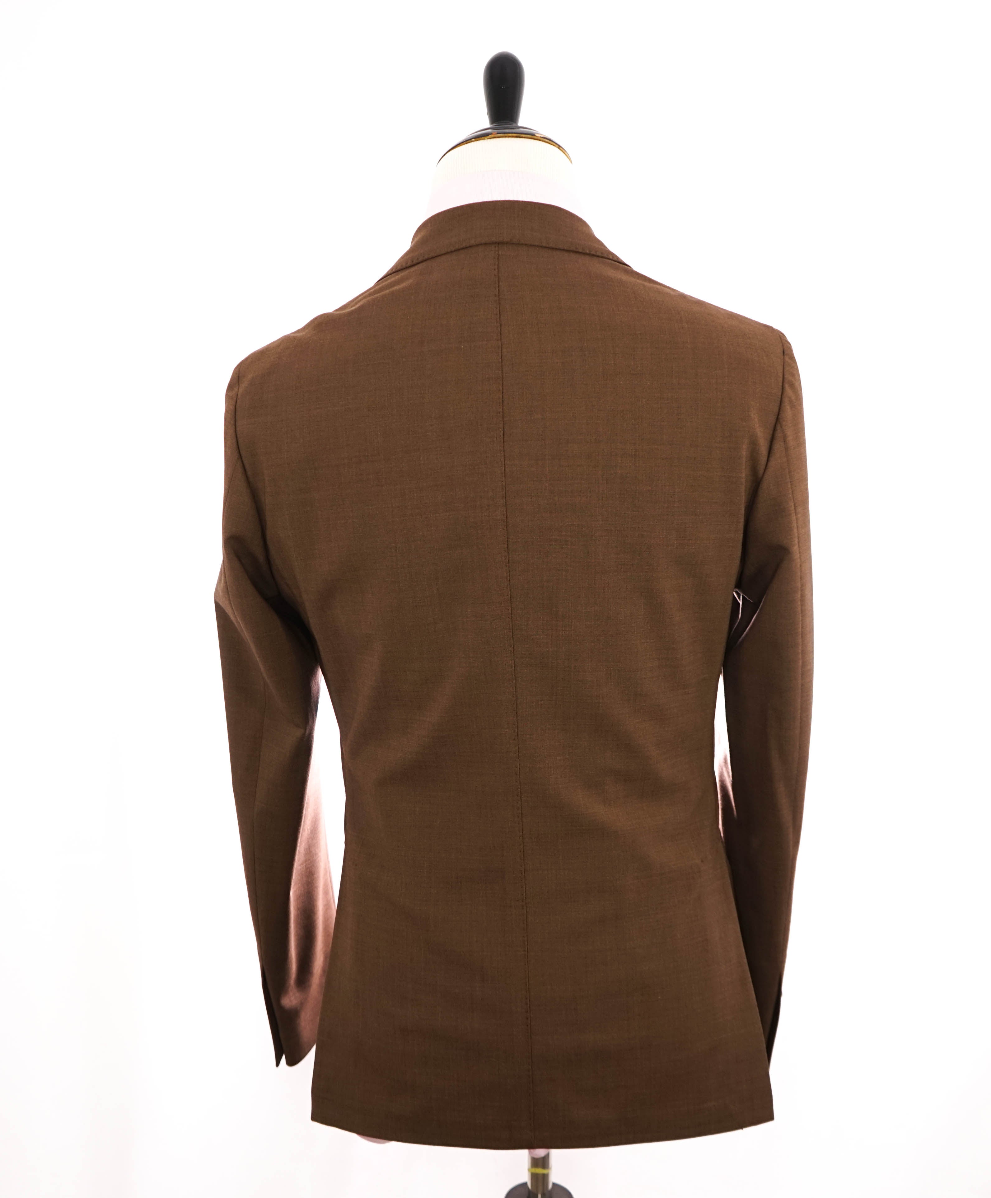 ELEVENTY - Peak Lapel Brown Semi-Lined Performance Wool Suit - 40 US (50EU)