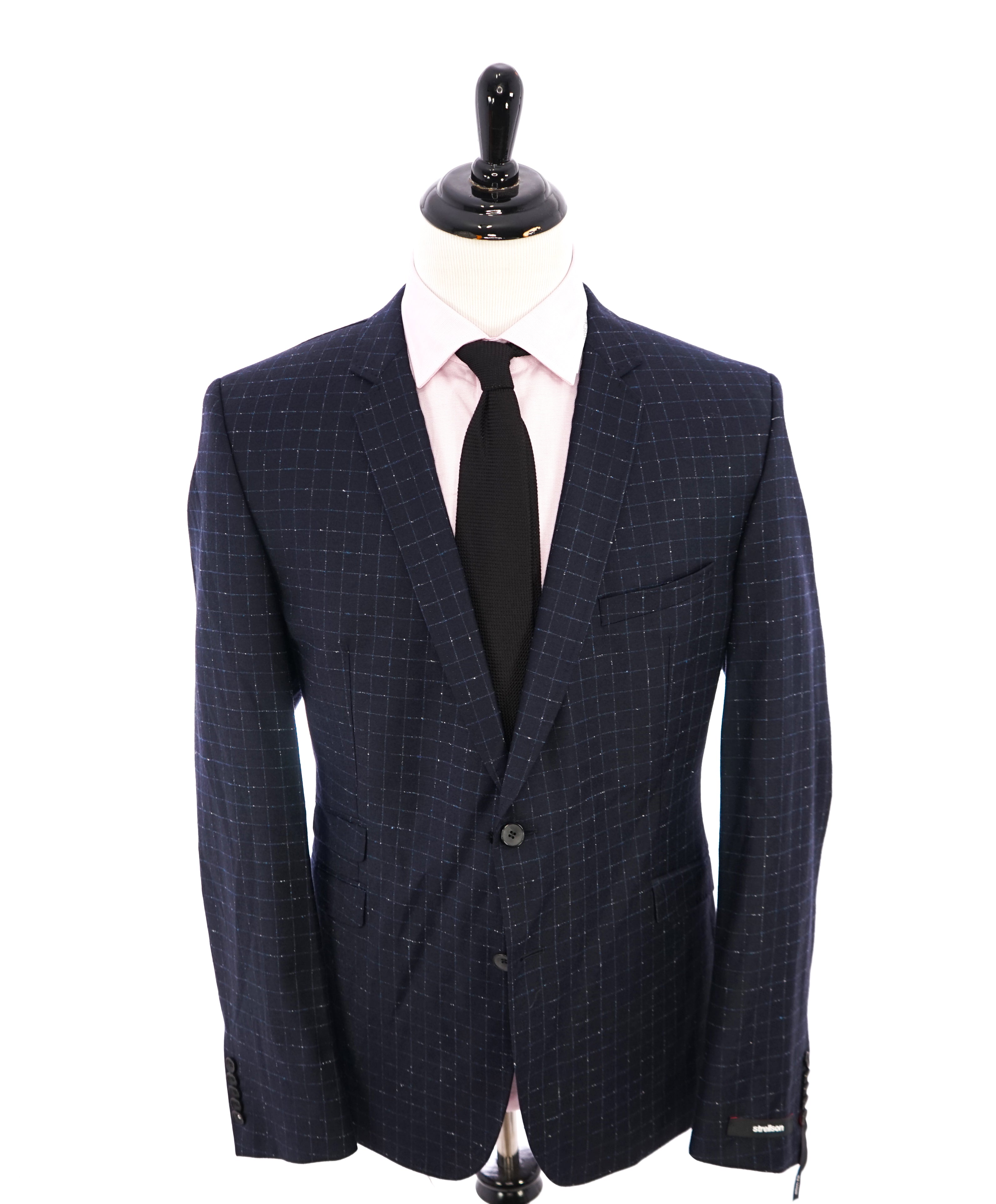 STRELLSON OF SWITZERLAND - "Slim" Blue Check Fleck Wool Blazer - 44R