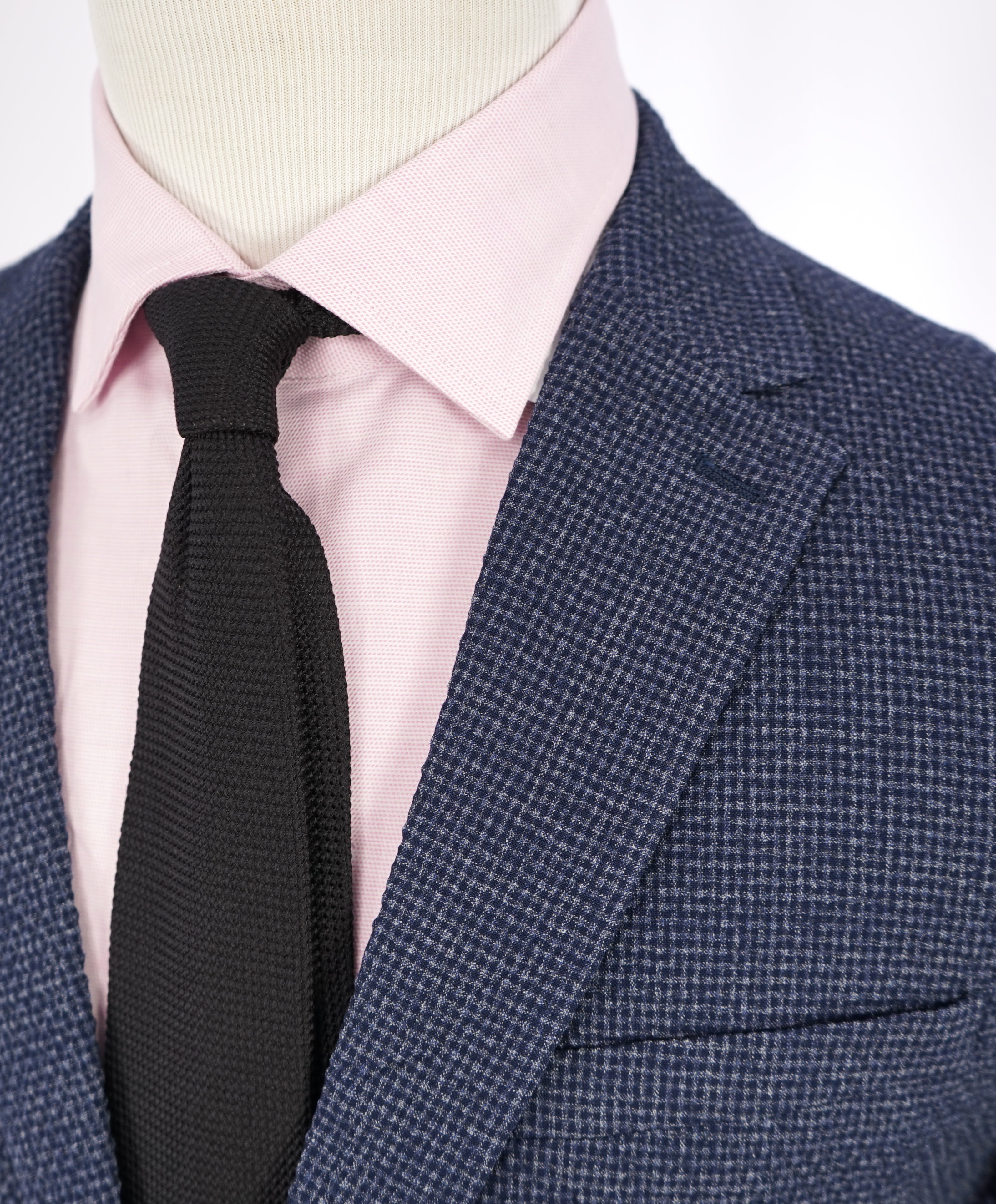 THEORY - Navy & Blue Seersucker Check Wool/Elastane Blazer- 42R