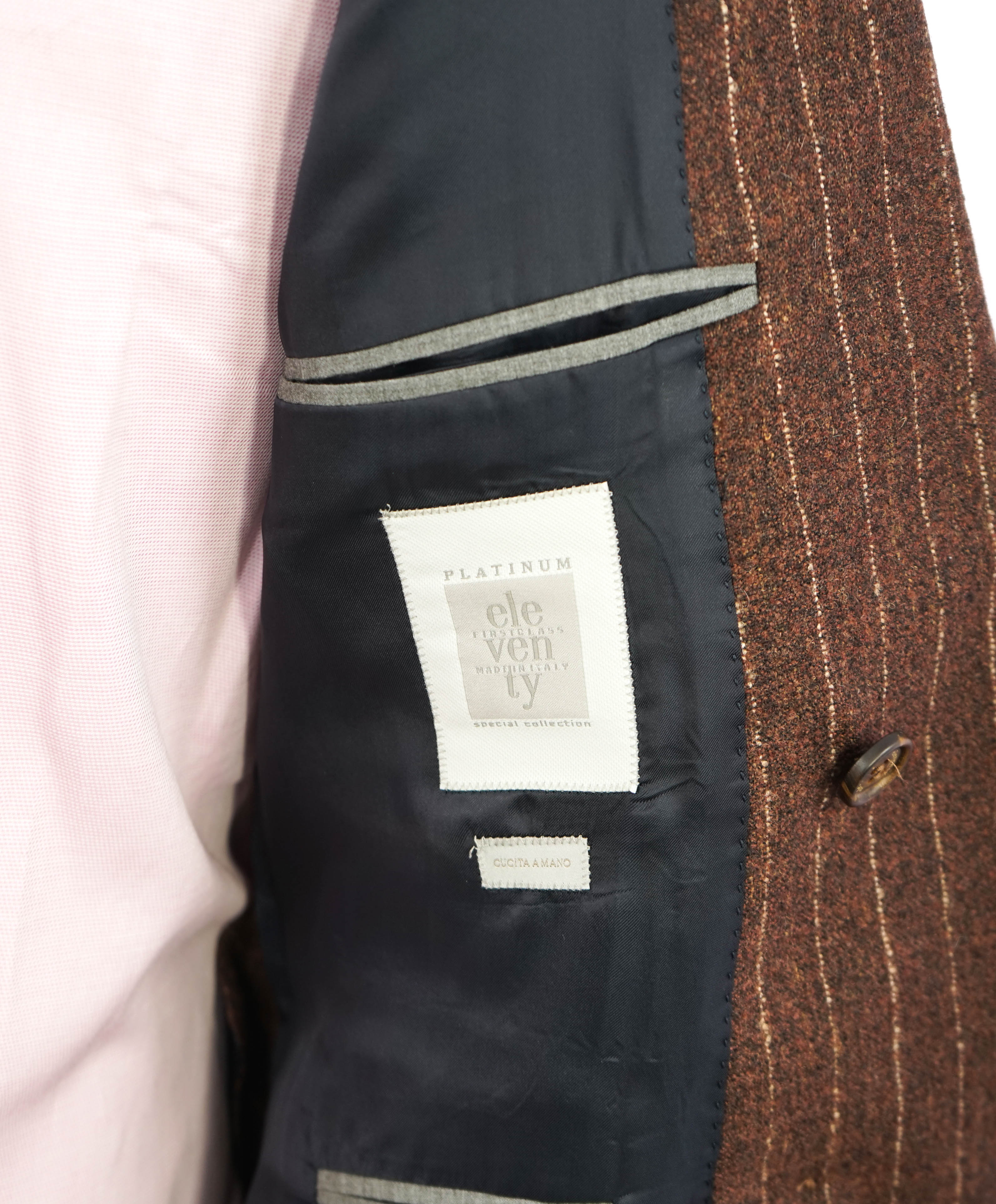 ELEVENTY - ALPACA Chalk Stripe Double Breasted "JOGGER" Suit - 40 US (50EU)