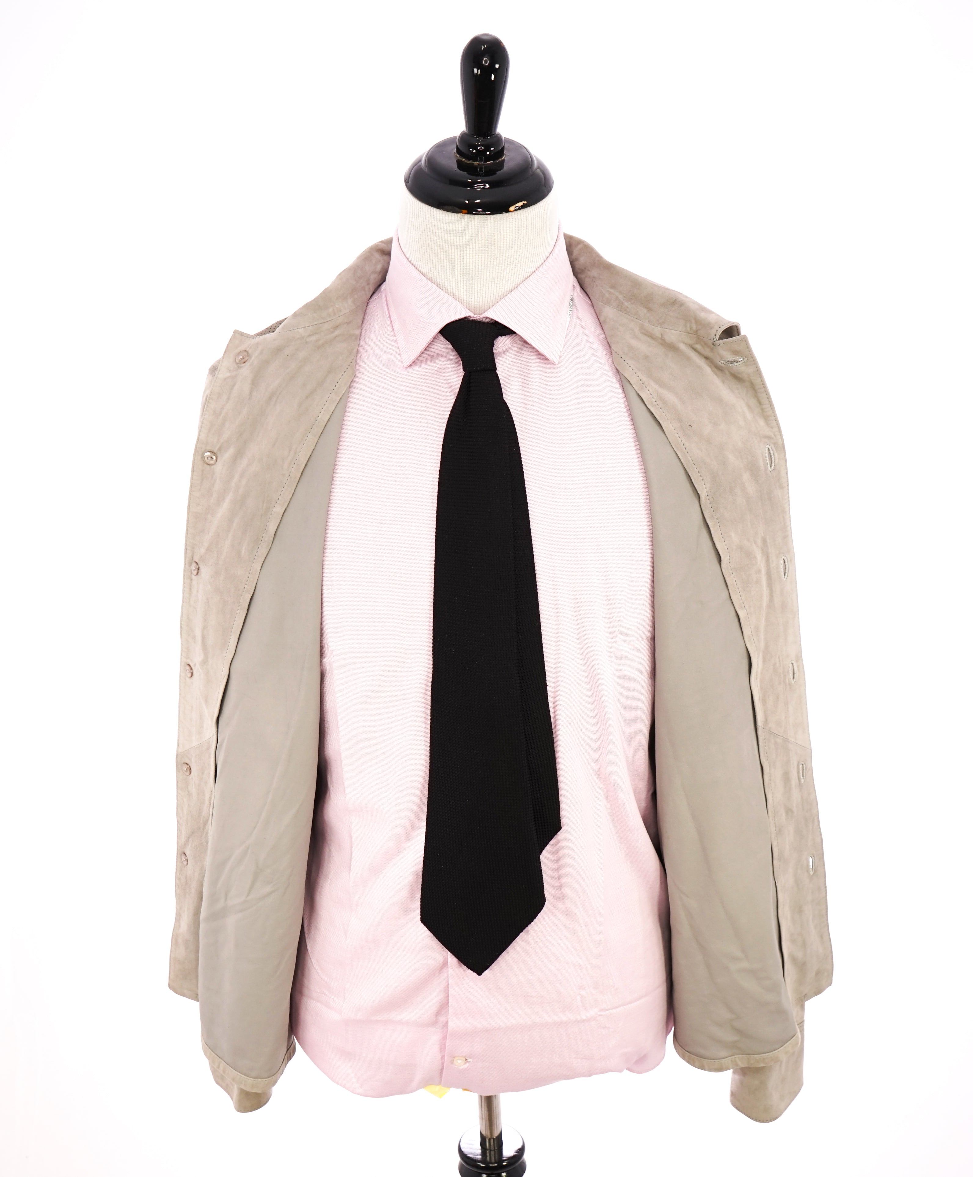 CORNELIANI - ID Lambskin Suede Leather Shirt Jacket / Blazer Beige - 40R