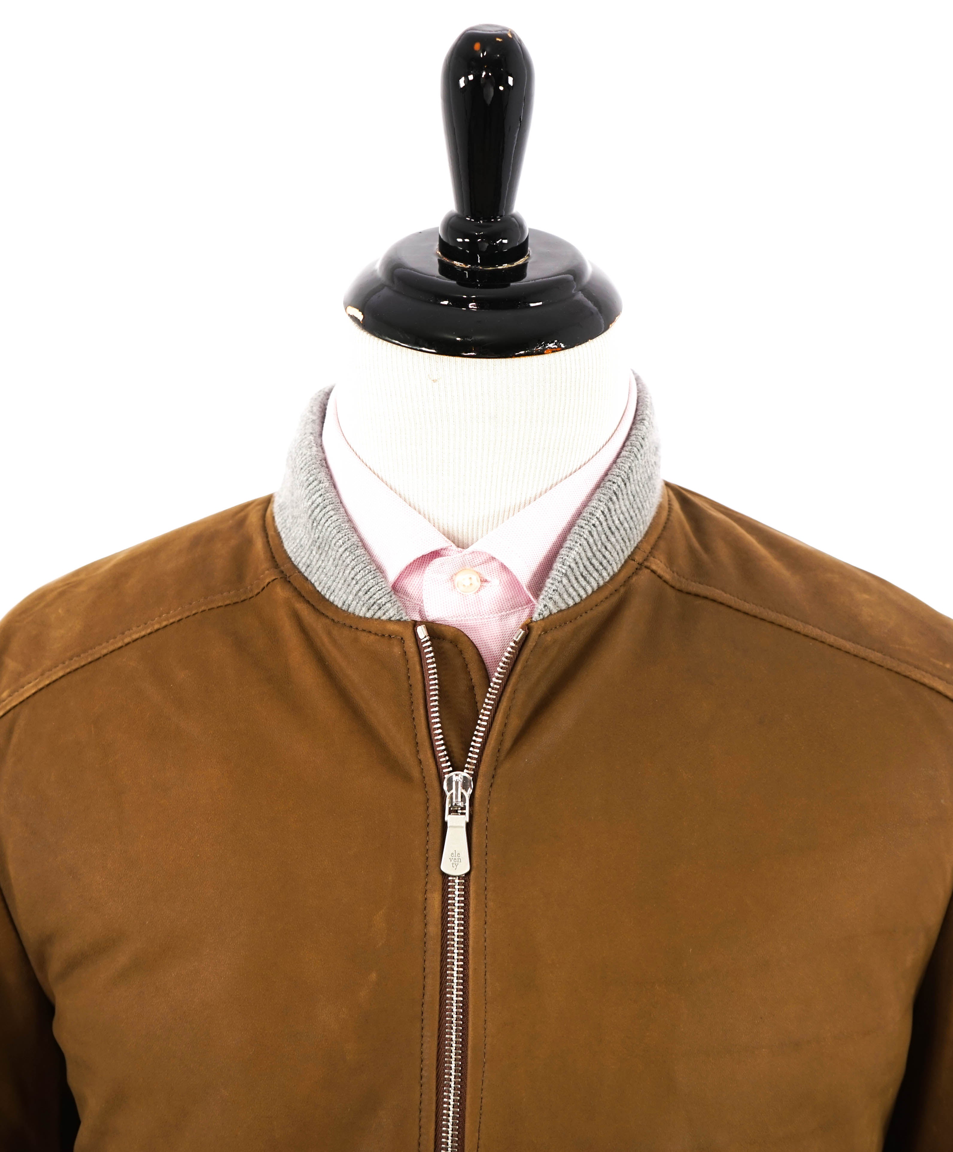 $3,350 ELEVENTY - LEATHER INSULATED Aviator/Bomber Jacket (Brunello Cucinelli)- 40US