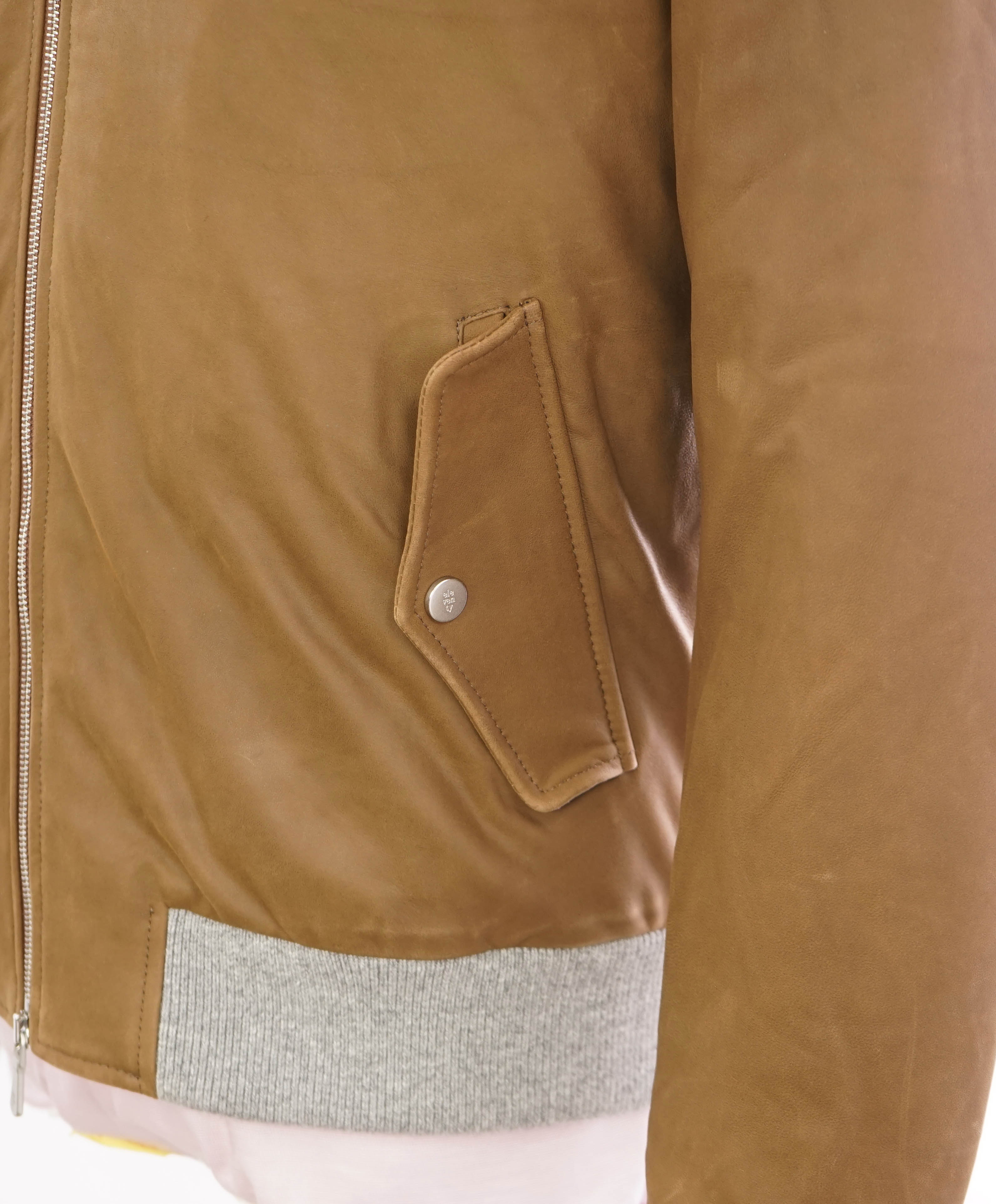 $3,350 ELEVENTY - LEATHER INSULATED Aviator/Bomber Jacket (Brunello Cucinelli)- 40US