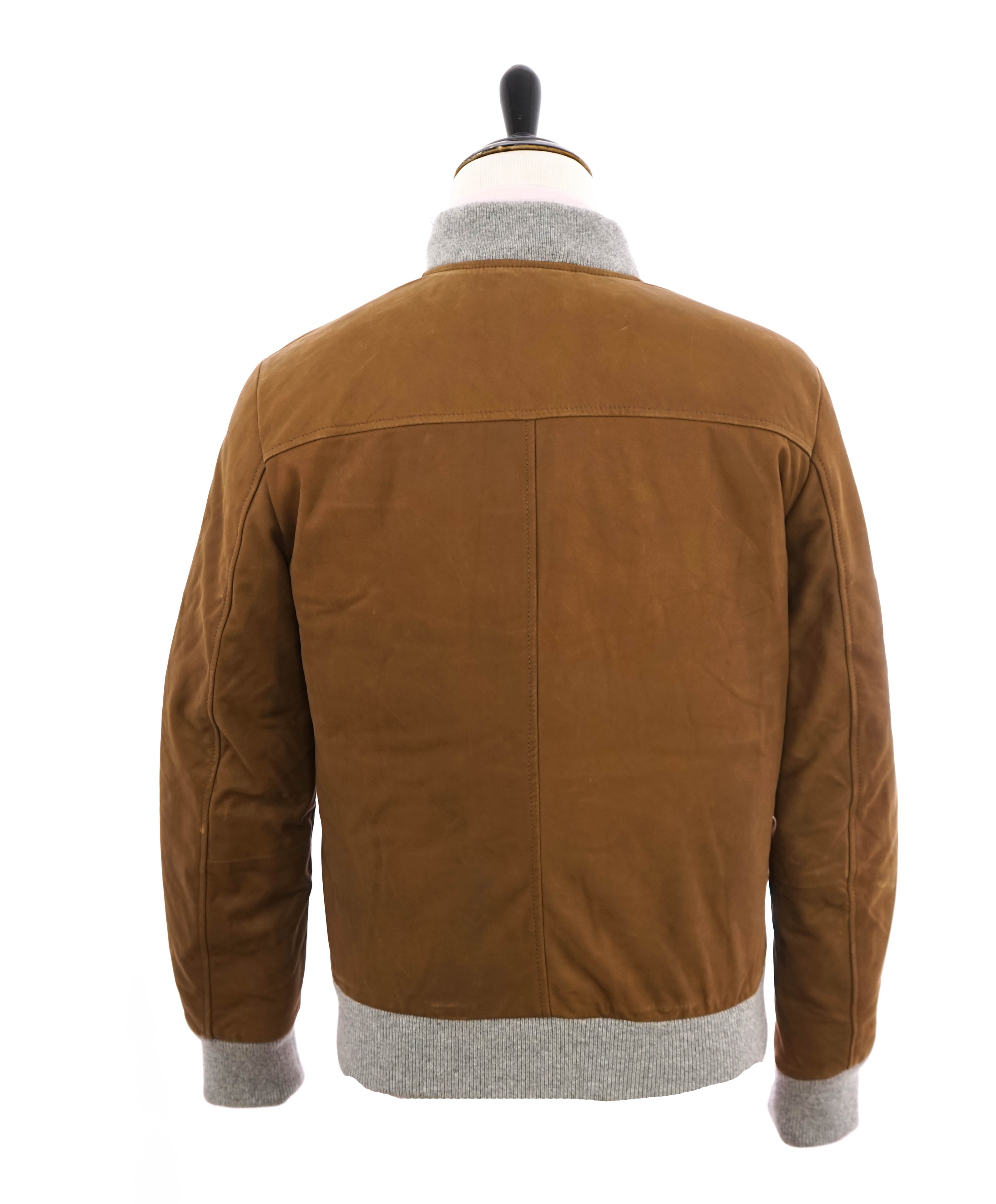 $3,350 ELEVENTY - LEATHER INSULATED Aviator/Bomber Jacket (Brunello Cucinelli)- 40US