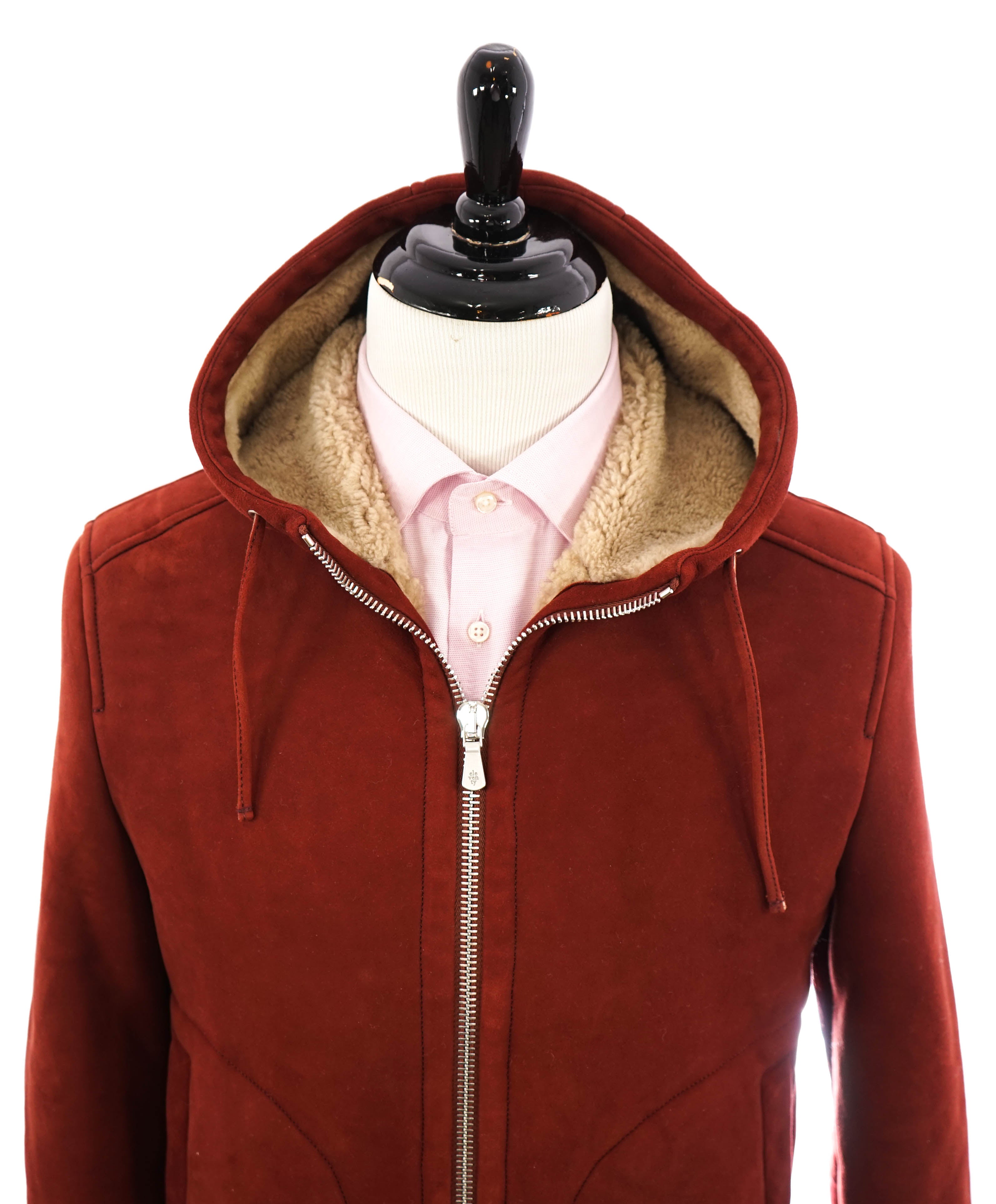 ELEVENTY - SUEDE/ LEATHER/ SHEARLING Hooded Jacket (Brunello Cucinelli)- 40US M