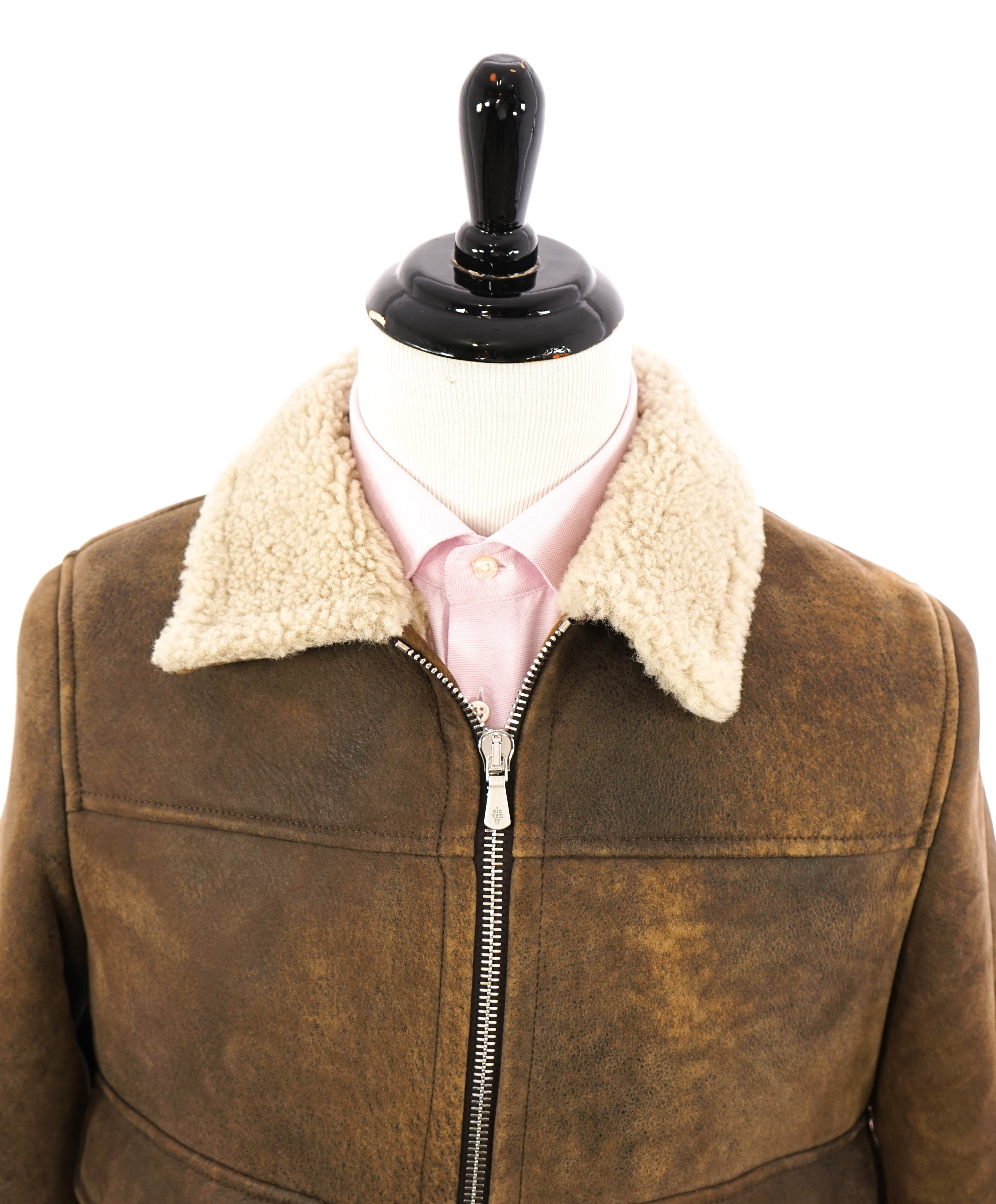 ELEVENTY - SUEDE/ LEATHER/ SHEARLING Aviator/Bomber Jacket (Brunello Cucinelli)- 40US M