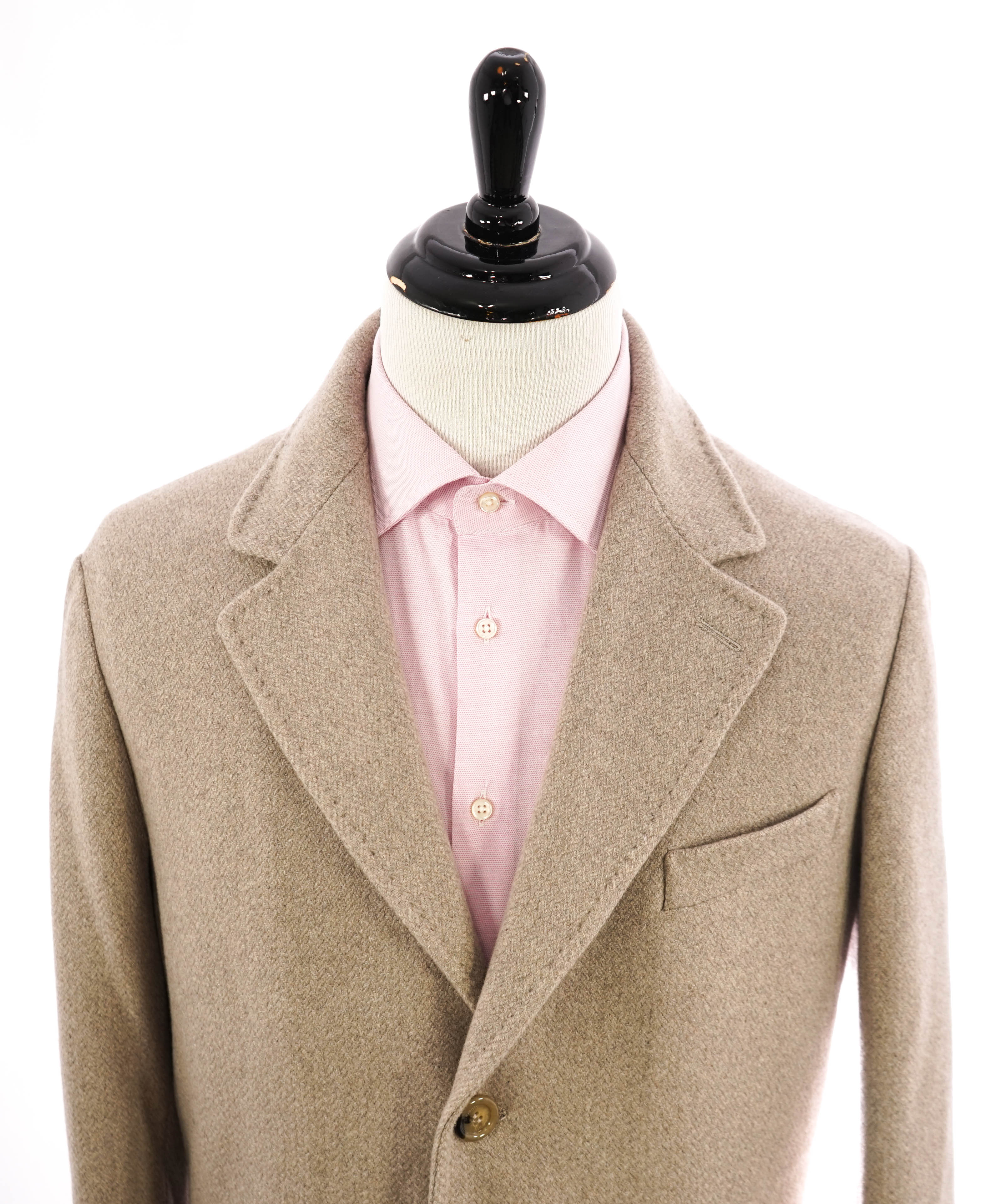 $4,000 ELEVENTY - *100% PURE CASHMERE* Mens Gray/Sand Overcoat- 48 US