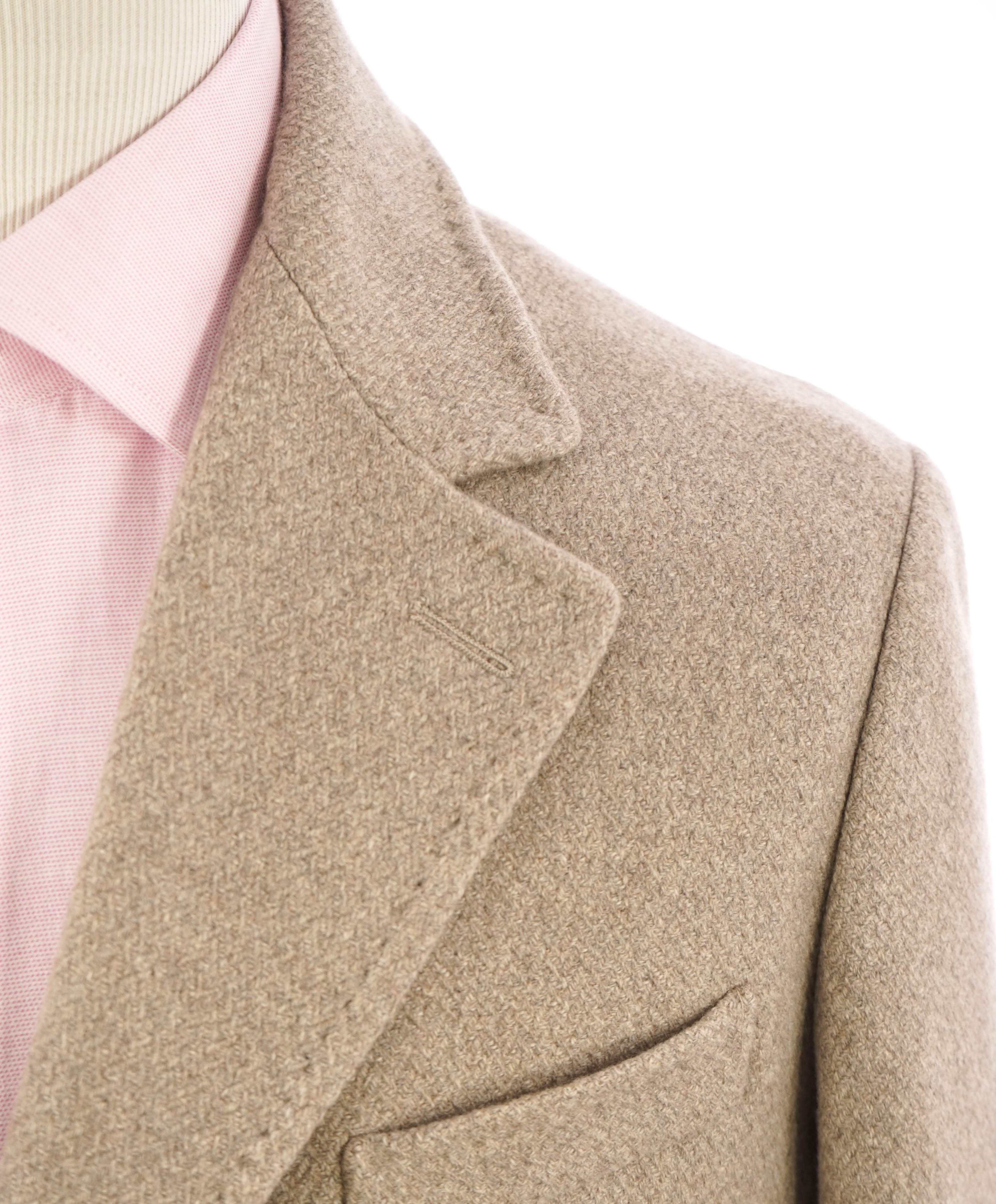 $4,000 ELEVENTY - *100% PURE CASHMERE* Mens Gray/Sand Overcoat- 48 US