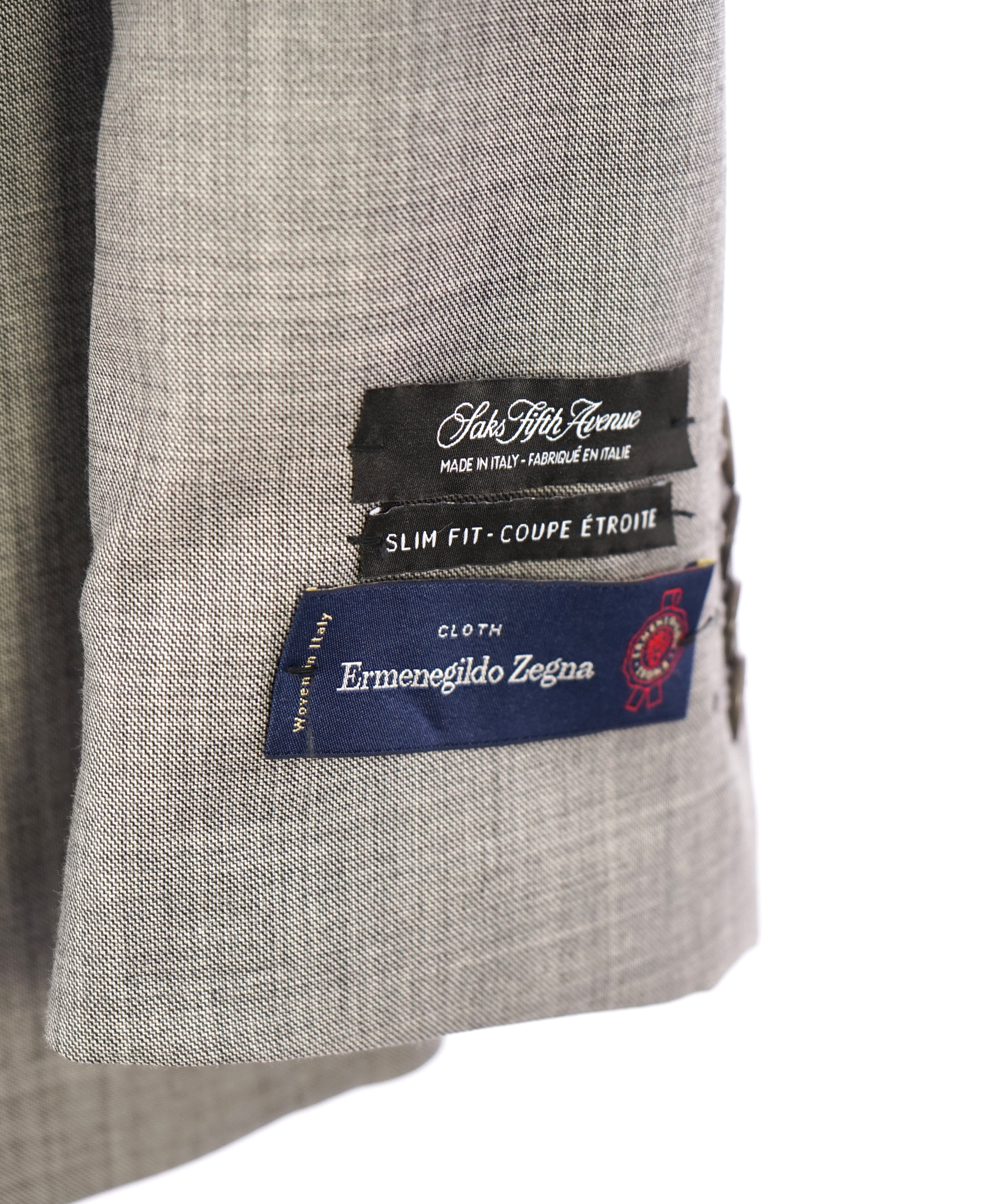 SAKS FIFTH AVENUE - ERMENEGILDO ZEGNA CLOTH - Gray Made in Italy Blazer- 38R