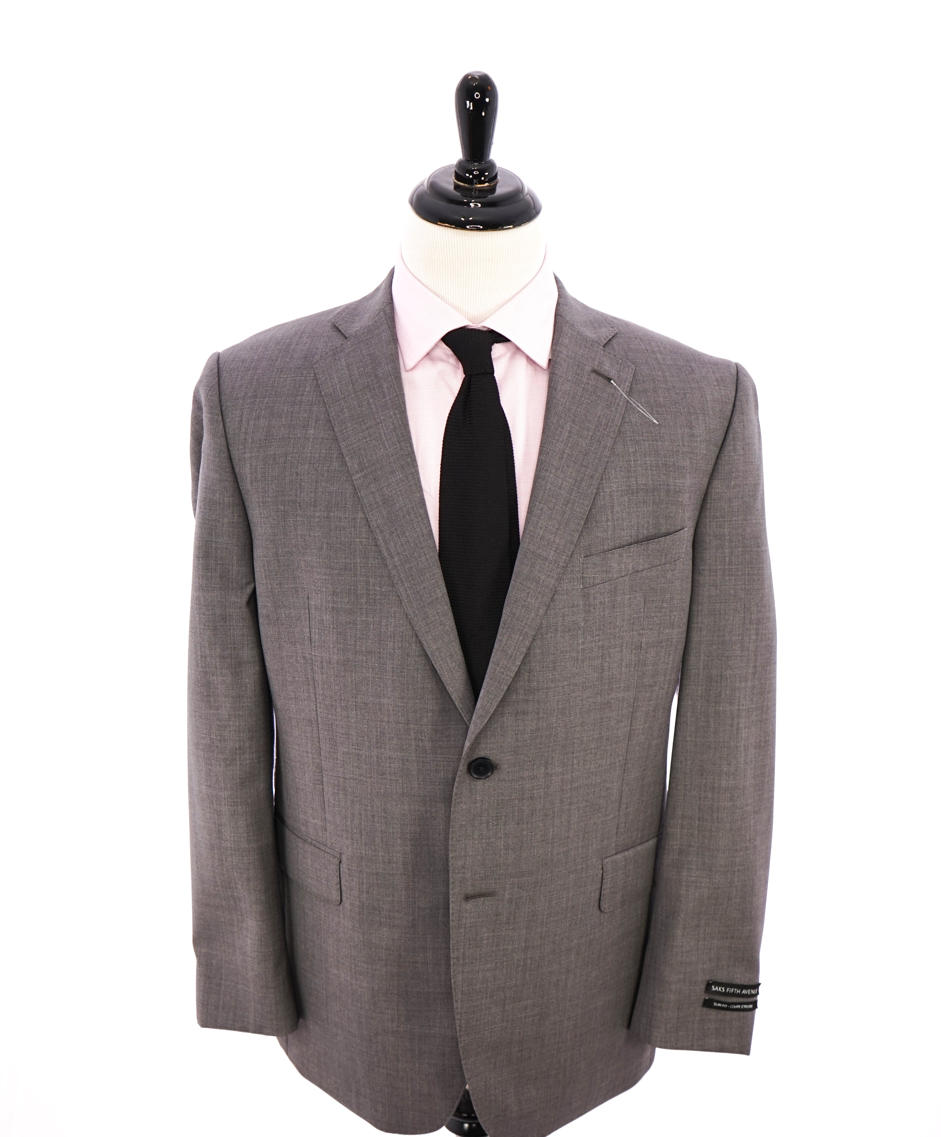 SAKS FIFTH AVENUE - Solid Gray Closet Staple Blazer- 44R