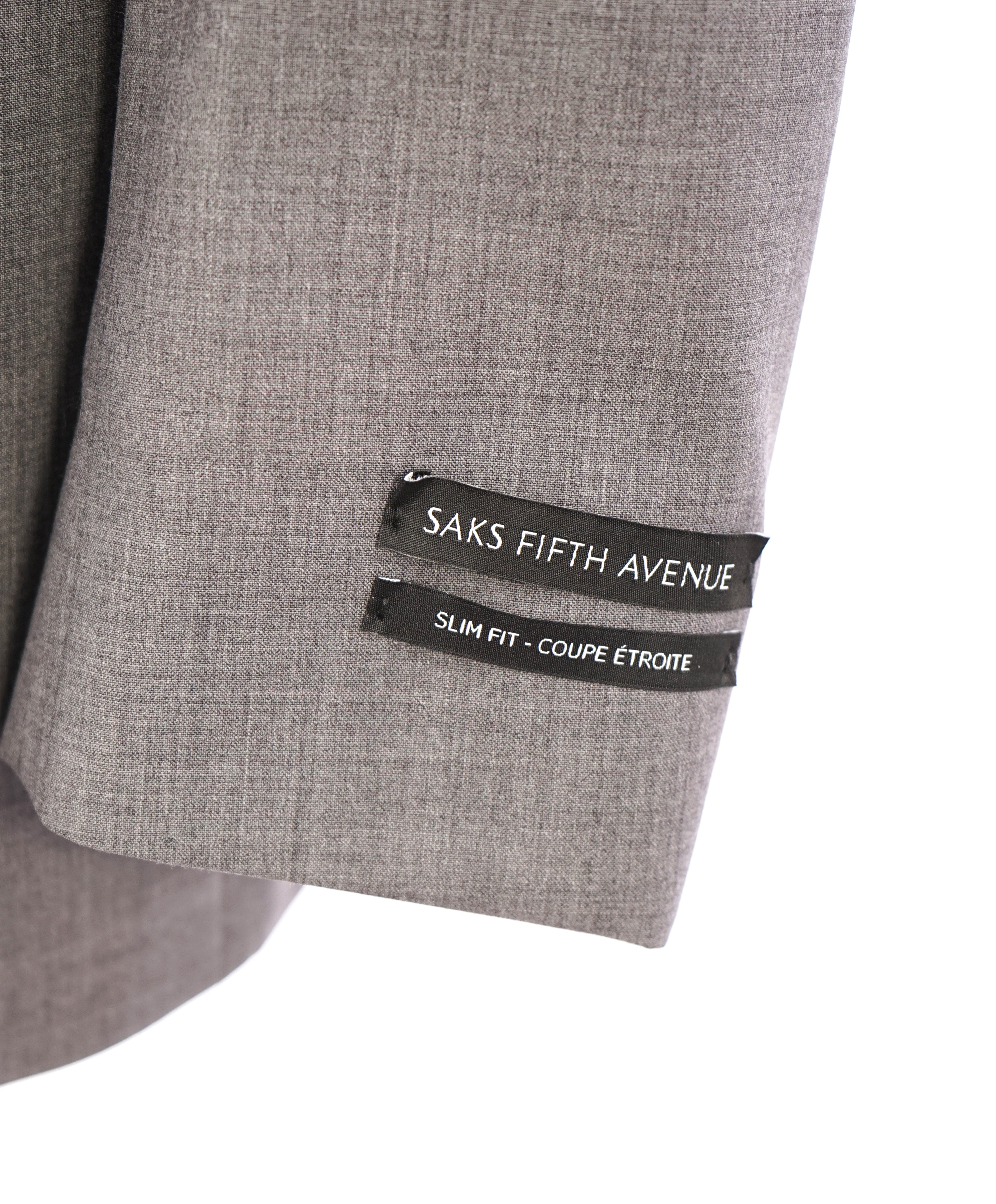 SAKS FIFTH AVENUE - Solid Gray Closet Staple Blazer- 44R