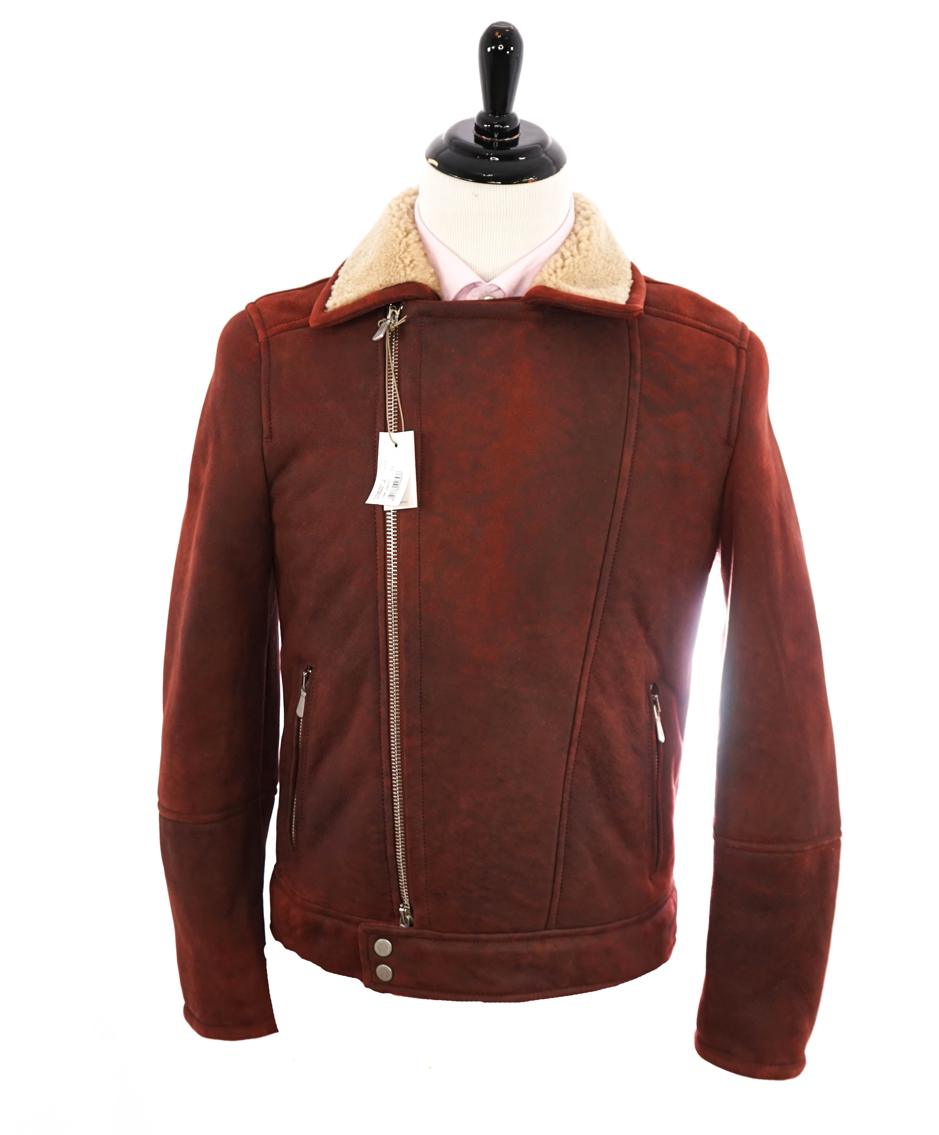 ELEVENTY - SUEDE/ LEATHER/ SHEARLING Aviator/Biker Jacket (Brunello Cucinelli)- 40US M