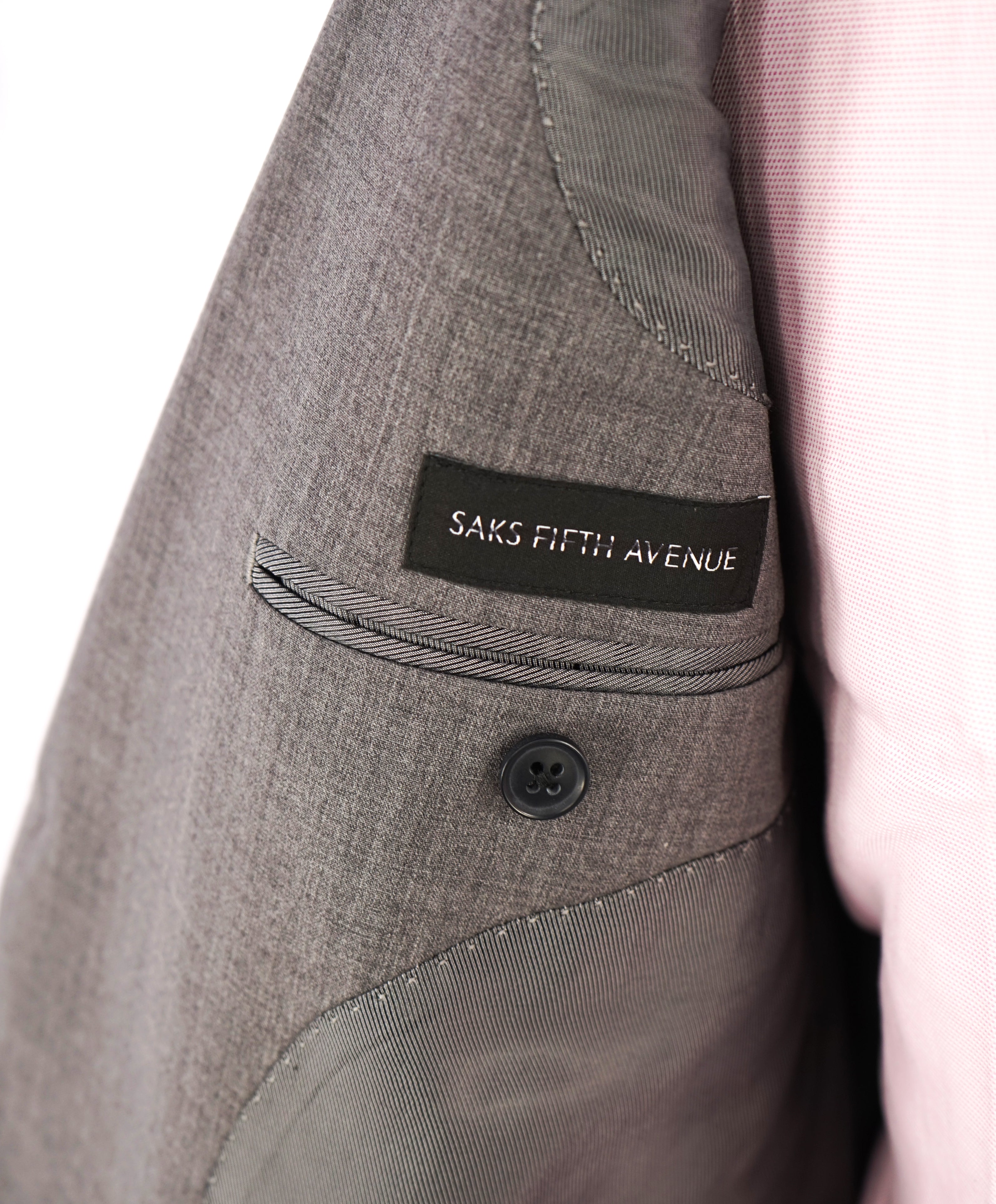 SAKS FIFTH AVENUE - Solid Gray Closet Staple Blazer- 44R