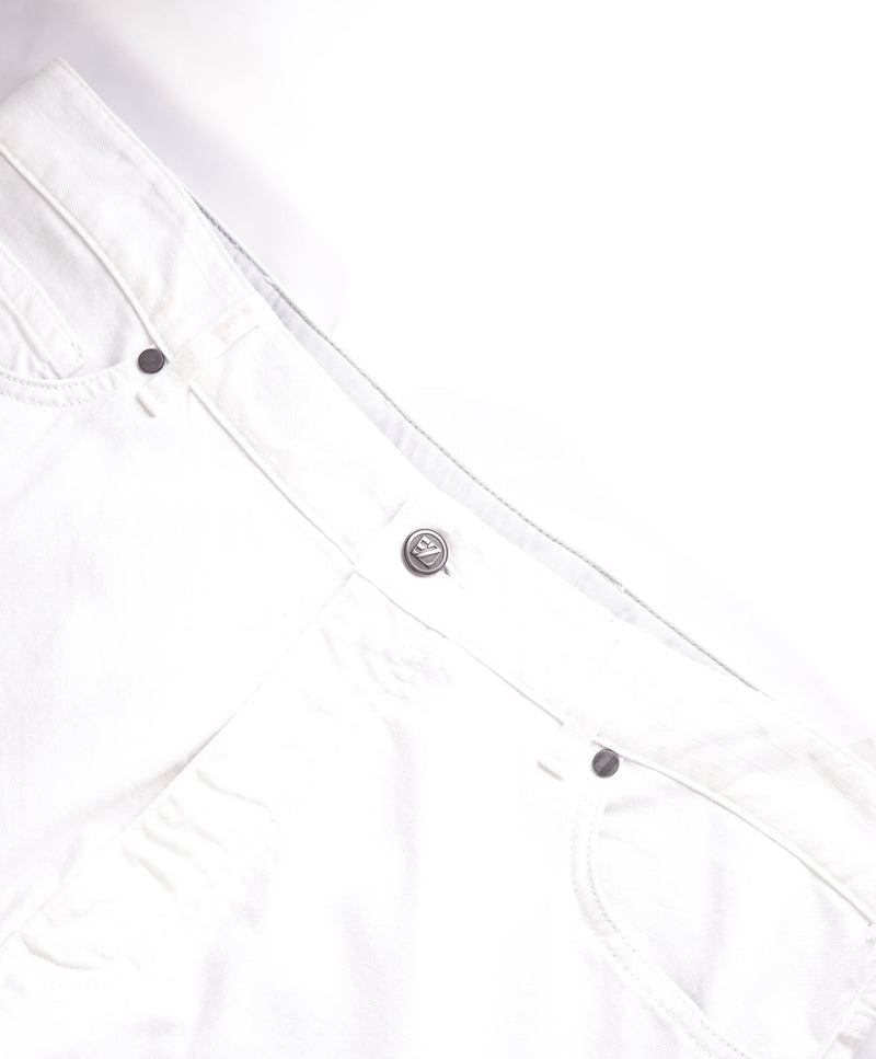 ERMENEGILDO ZEGNA - White 5-Pocket Jeans Logo Detailing  - 36W