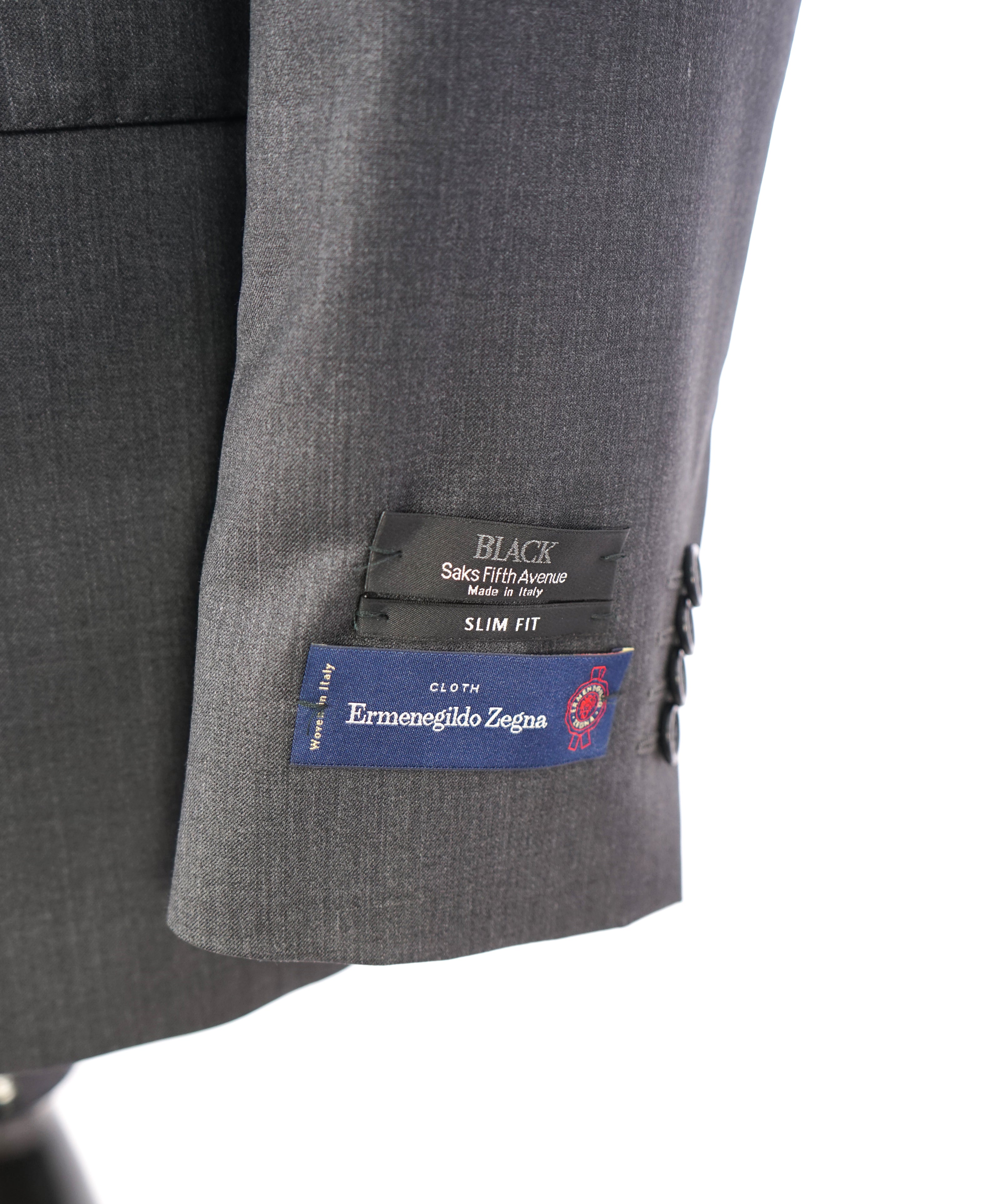 SAKS FIFTH AVENUE - By ERMENEGILDO ZEGNA "SILK" Gray Slim Blazer - 38R