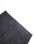 ARMANI COLLEZIONI - Geometric Jacquard Weave Black Flat Front Dress Pants - 33W