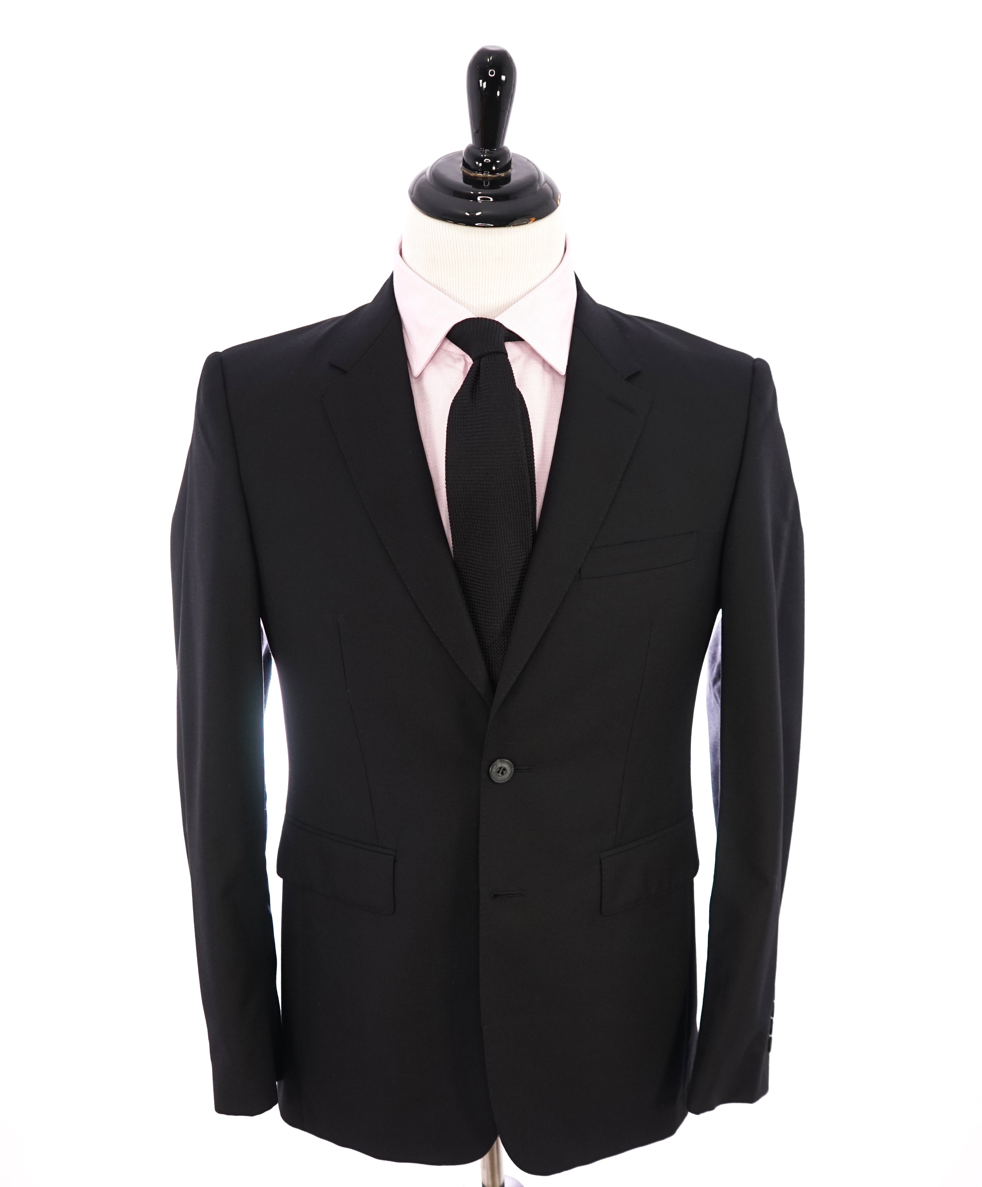 BURBERRY LONDON - Made In Italy Wool Black "MILLBANK" LOGO Suit - 38S