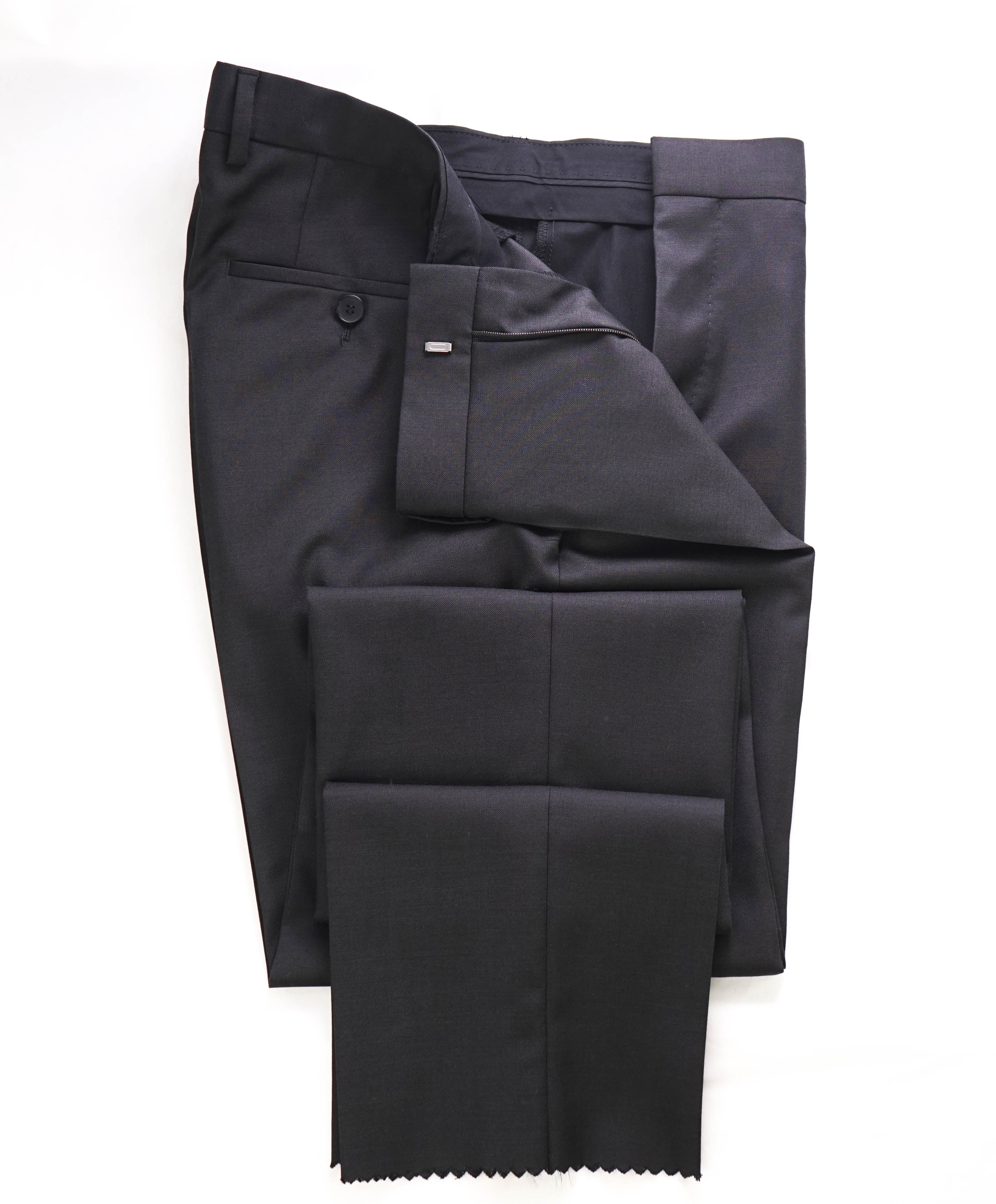 HUGO BOSS - *CLOSET STAPLE* Black Wool Flat Front Dress Pants - 34W