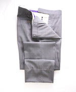 RALPH LAUREN PURPLE LABEL - *SIDE TABS* Gray Wool Flat Front Dress Pants - 38W