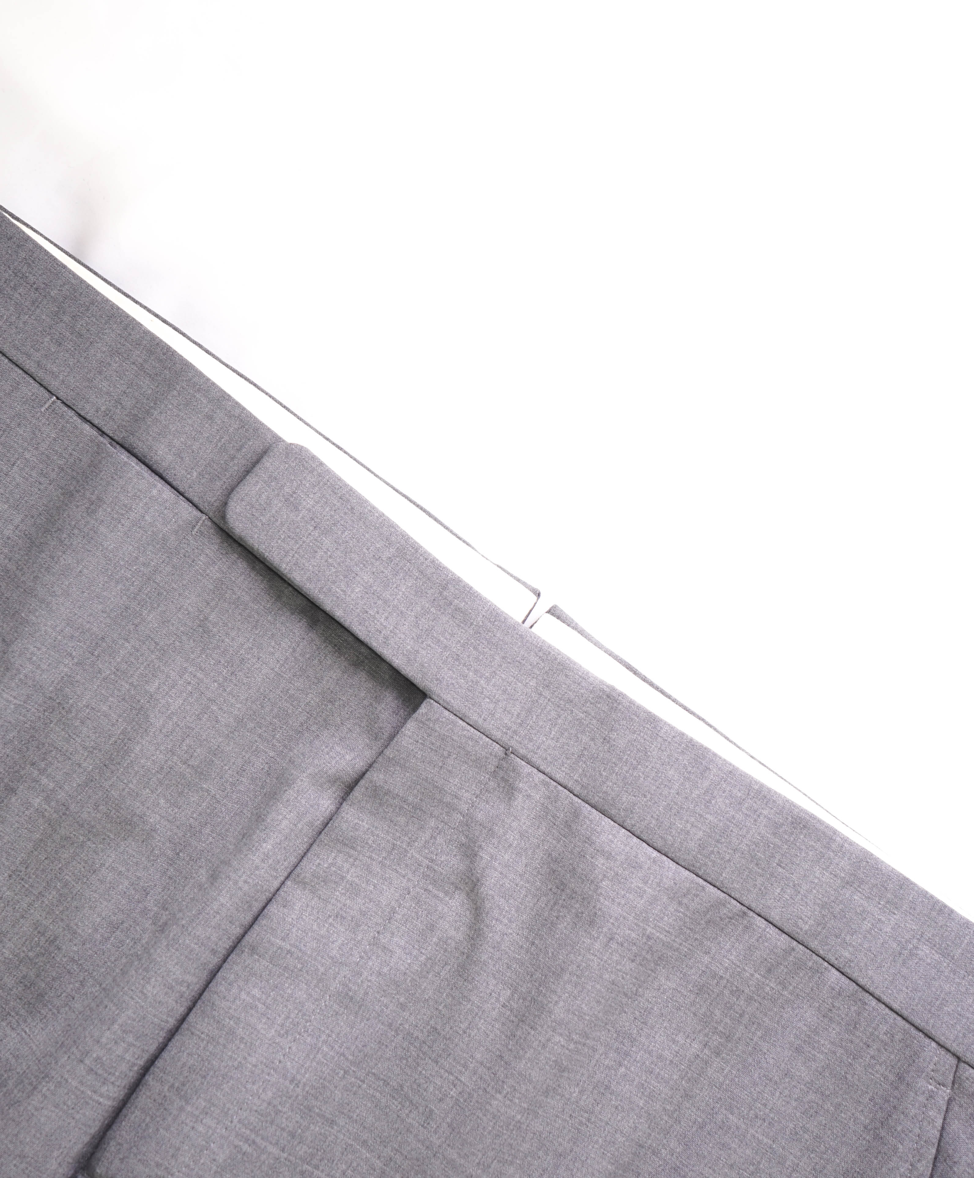 RALPH LAUREN PURPLE LABEL - *SIDE TABS* Gray Wool Flat Front Dress Pants - 38W