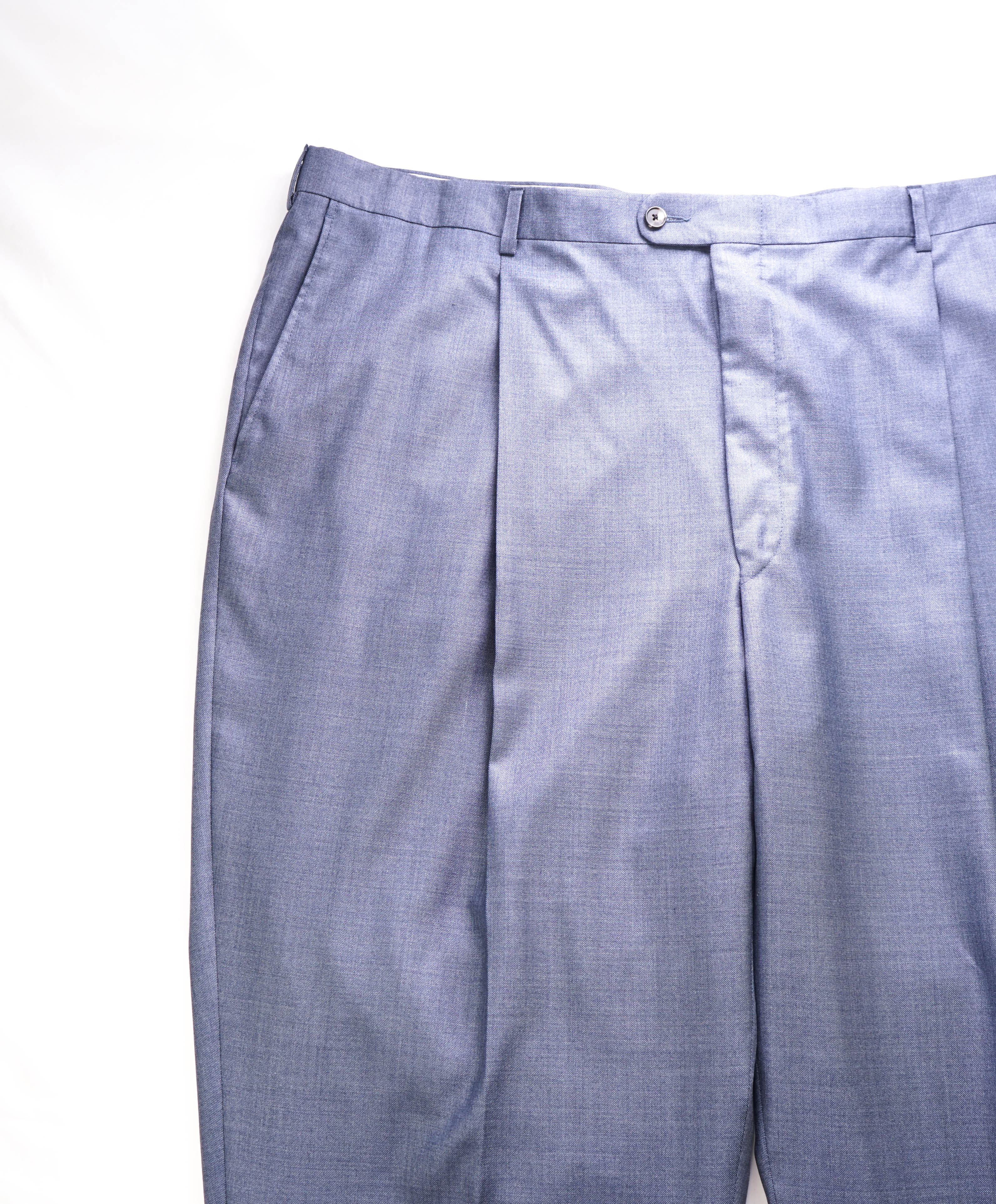 HICKEY FREEMAN - *SILK* Baby Blue Single Pleat Dress Pants - 46W